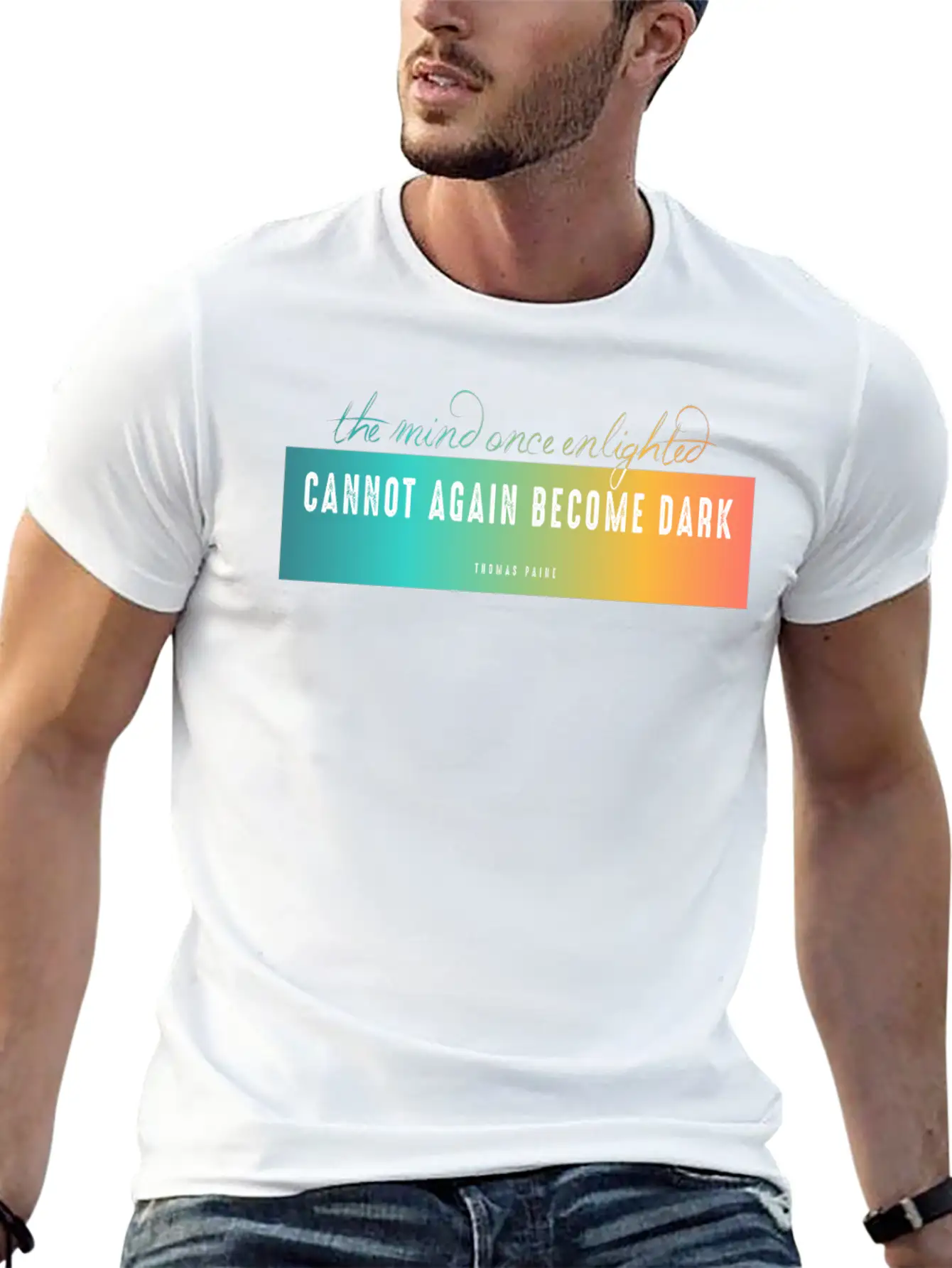 The Mind Once Enlighted Cannot Again Become Dark. Basic Graphic T-Shirt – Daily Comfort In Soft Cotton