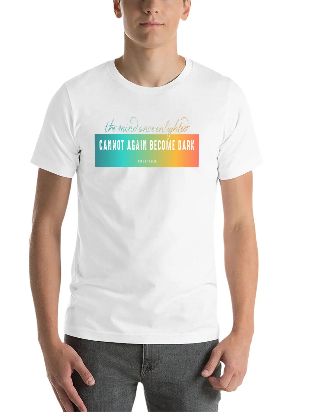 The Mind Once Enlighted Cannot Again Become Dark. Basic Graphic T-Shirt – Daily Comfort In Soft Cotton