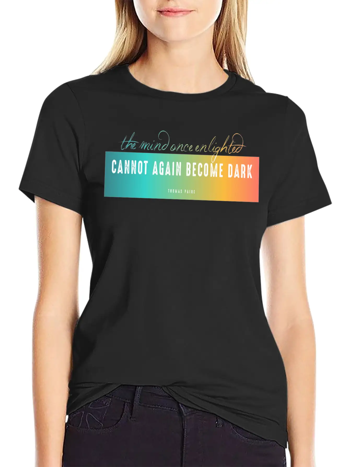 The Mind Once Enlighted Cannot Again Become Dark. Basic Graphic T-Shirt – Daily Comfort In Soft Cotton