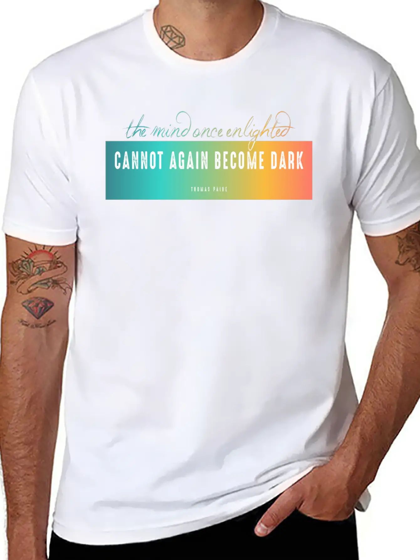 The Mind Once Enlighted Cannot Again Become Dark. Basic Graphic T-Shirt – Daily Comfort In Soft Cotton