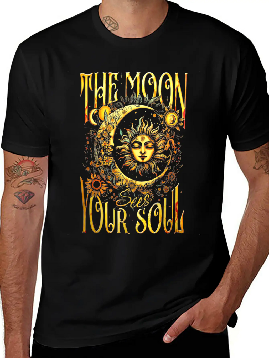 The Moon Sees Your Soul Breathable Soft Cotton T-Shirt – Timeless Casual Look