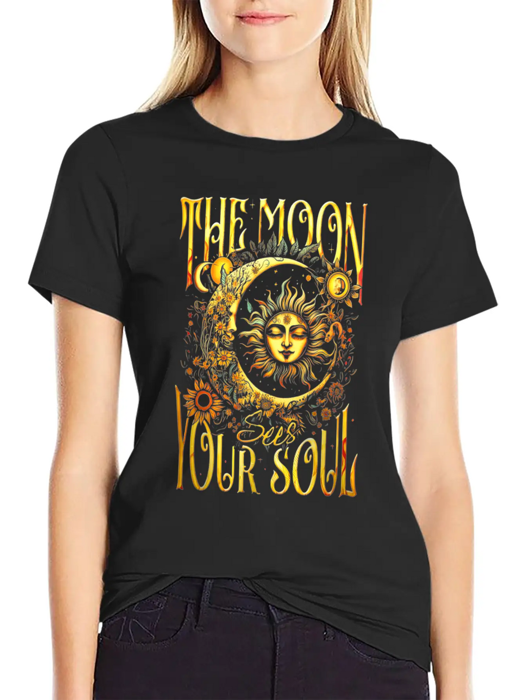 The Moon Sees Your Soul Breathable Soft Cotton T-Shirt – Timeless Casual Look
