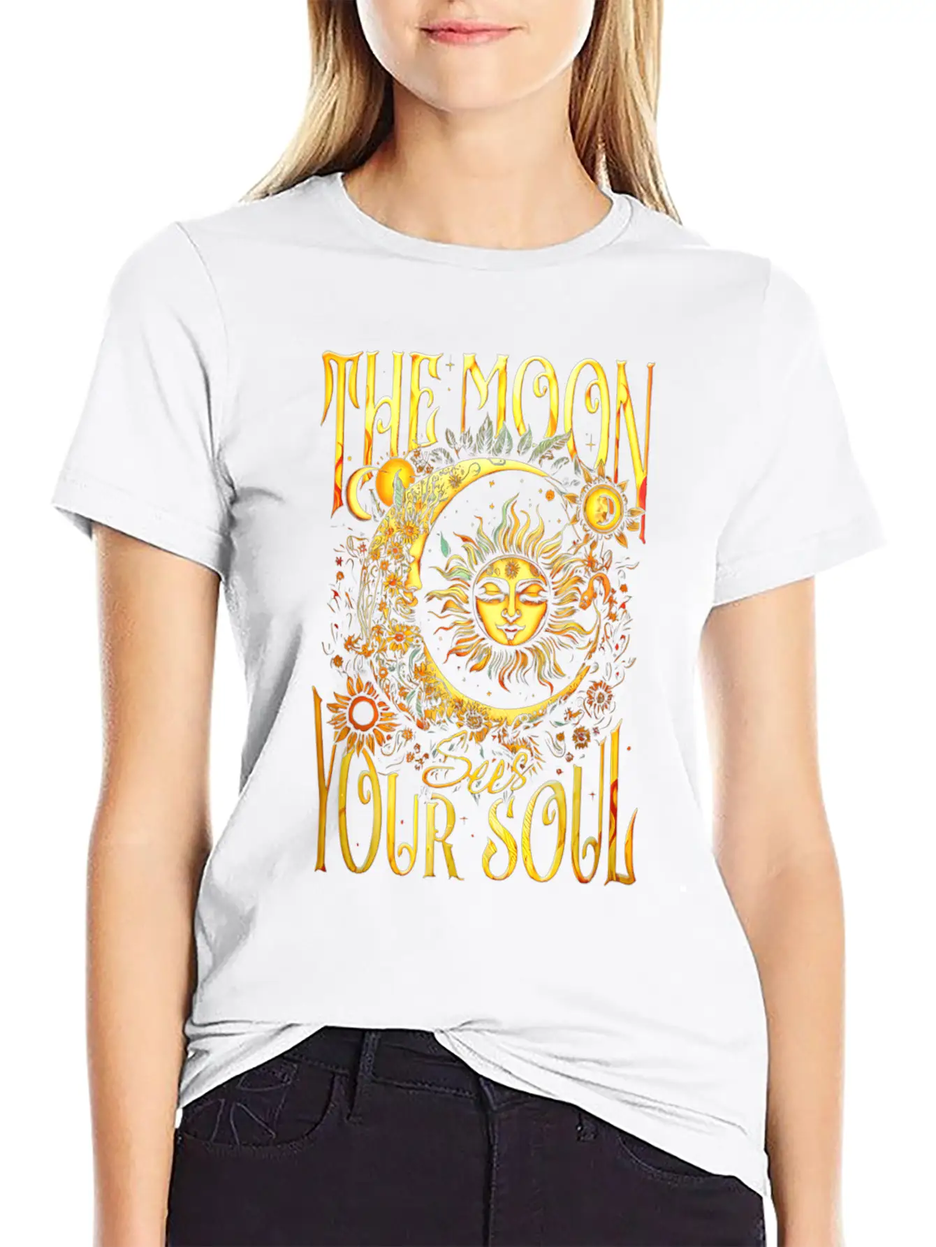 The Moon Sees Your Soul Breathable Soft Cotton T-Shirt – Timeless Casual Look
