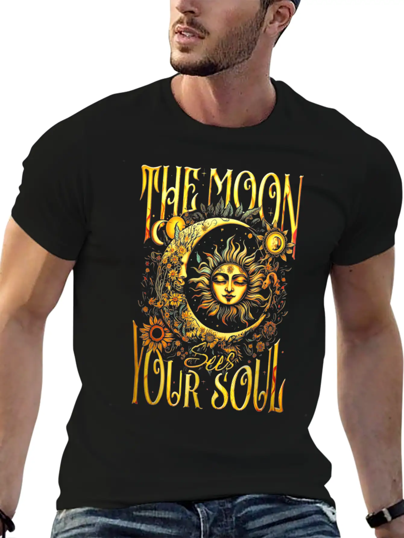 The Moon Sees Your Soul Breathable Soft Cotton T-Shirt – Timeless Casual Look