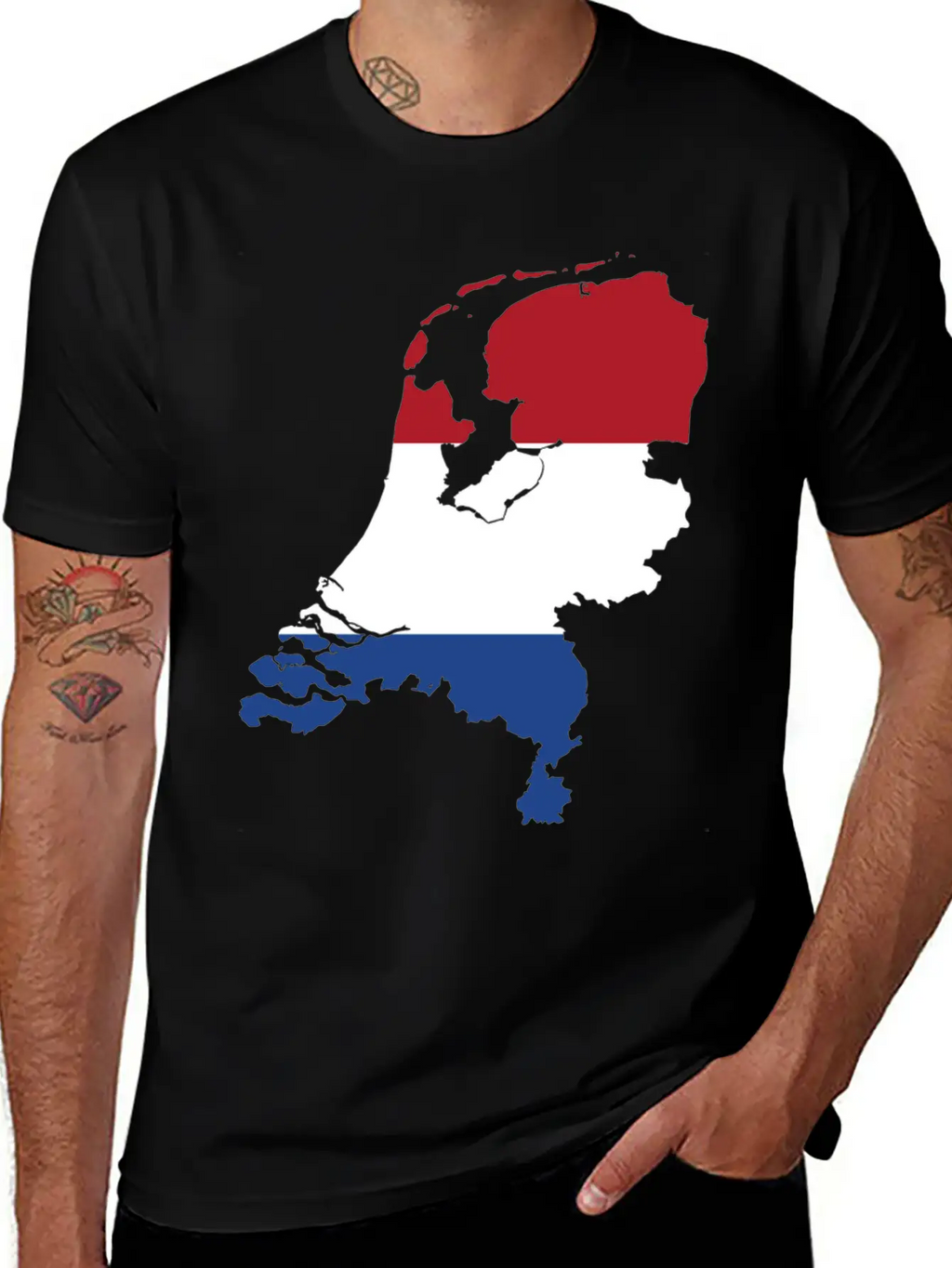 The Netherlands & Flag Breathable Soft Cotton T-Shirt – Timeless Casual Look