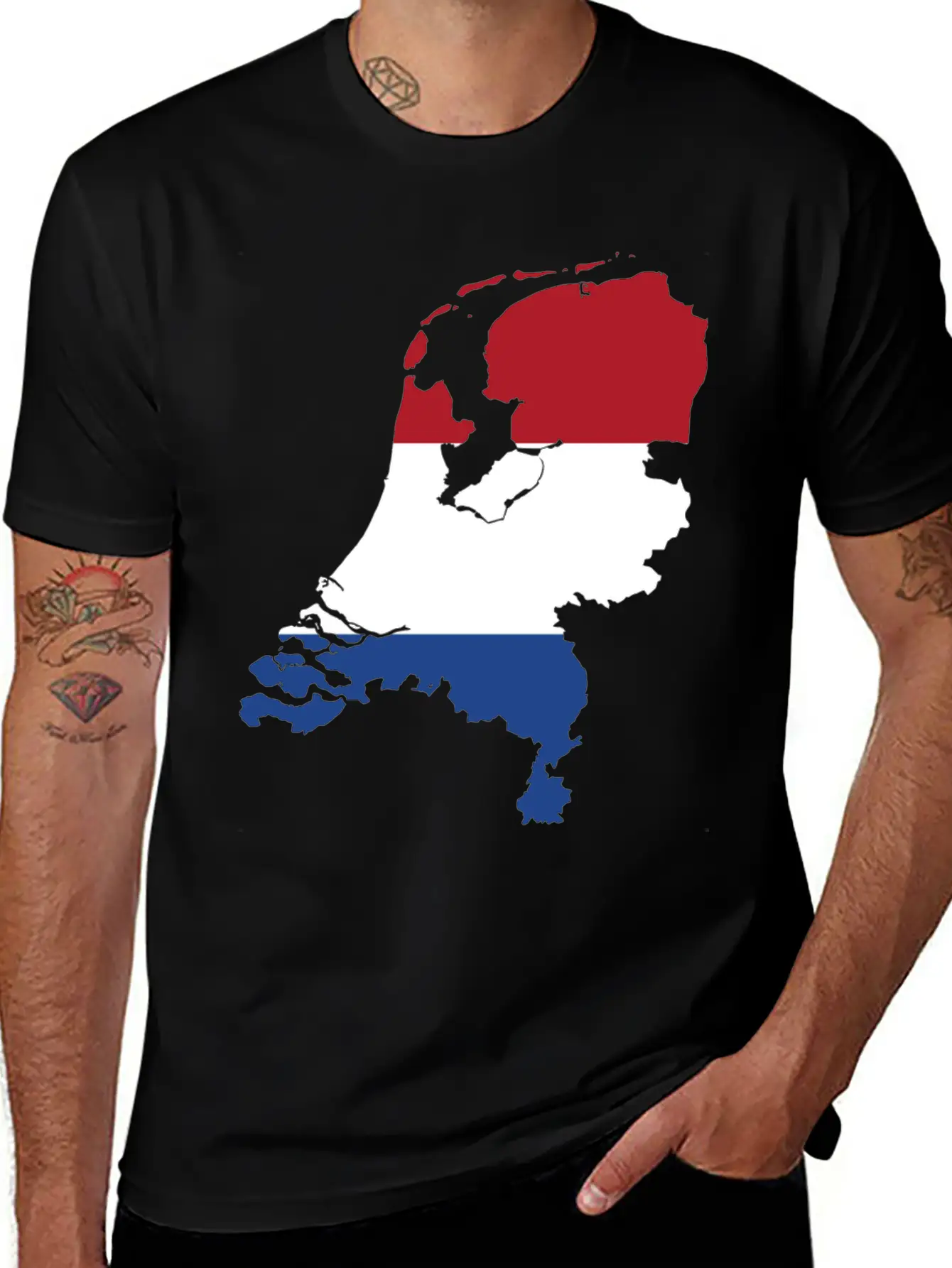 The Netherlands & Flag Breathable Soft Cotton T-Shirt – Timeless Casual Look