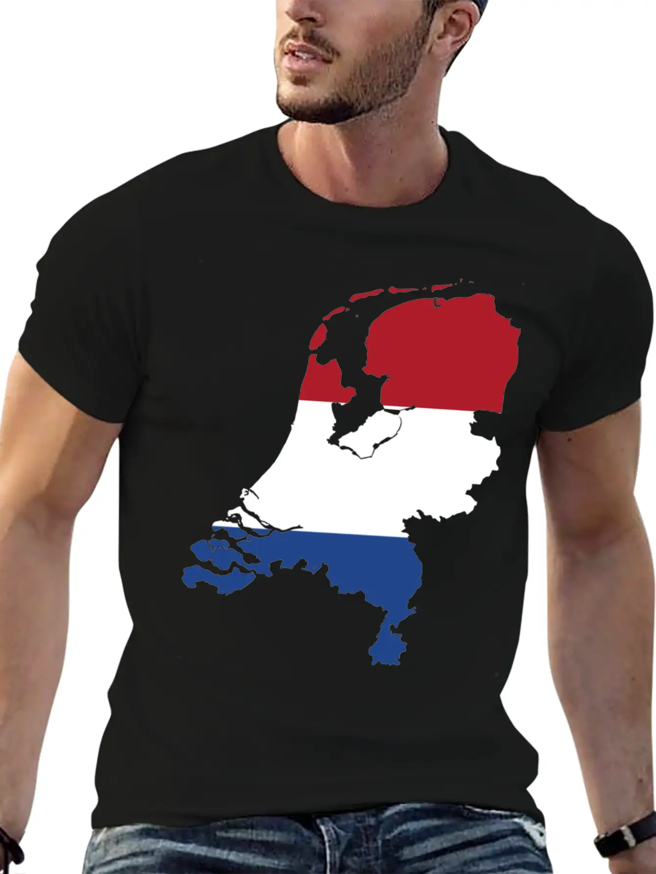 The Netherlands & Flag Breathable Soft Cotton T-Shirt – Timeless Casual Look