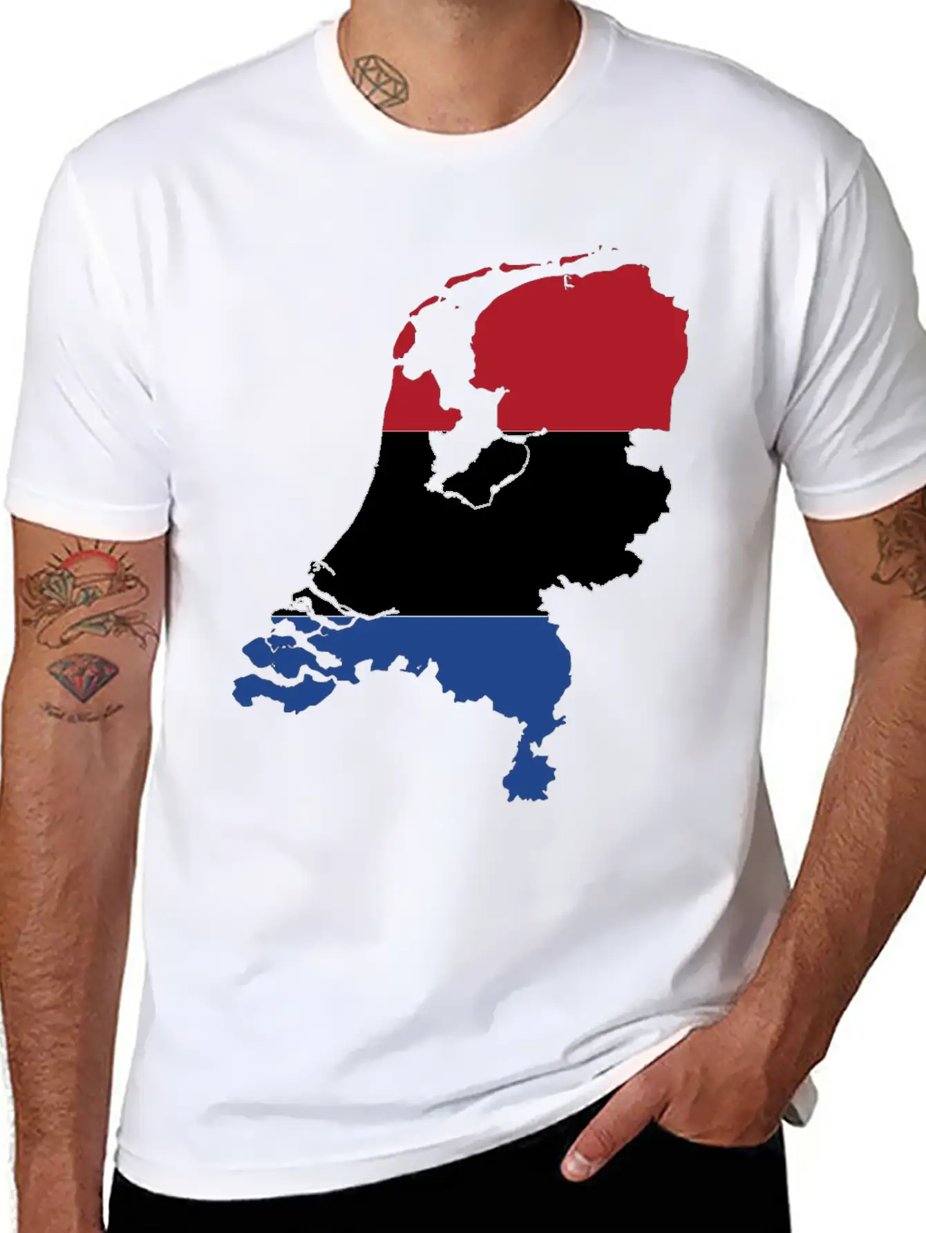 The Netherlands & Flag Breathable Soft Cotton T-Shirt – Timeless Casual Look