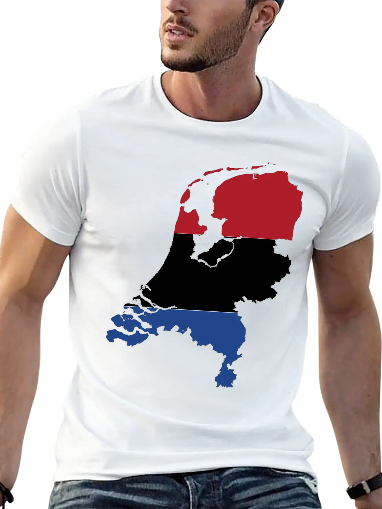 The Netherlands & Flag Breathable Soft Cotton T-Shirt – Timeless Casual Look