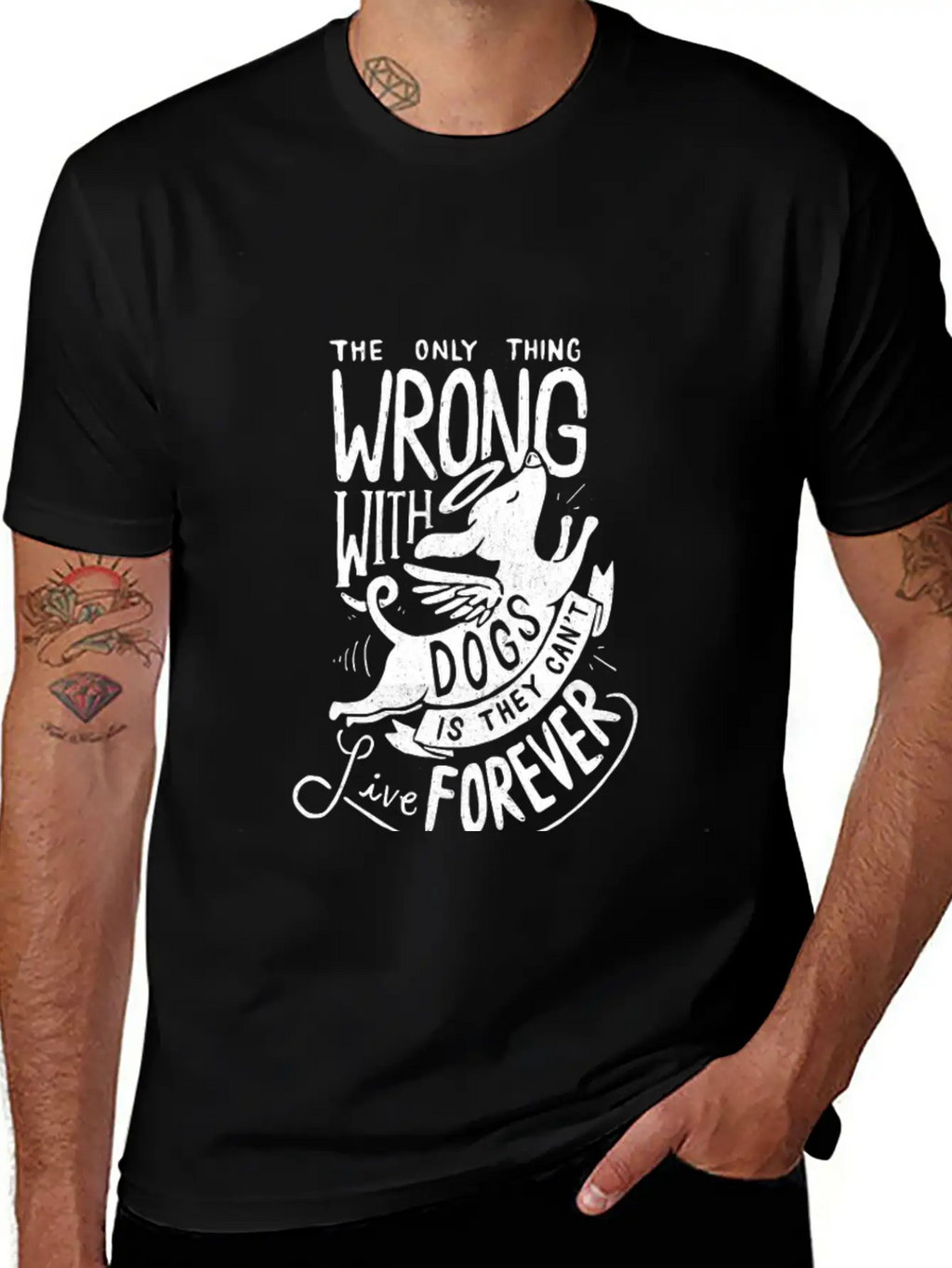 The Only Thing Wrong With Dogs Is They Cant Live Essential Cotton Tee For Daily Outfits – Unisex Style