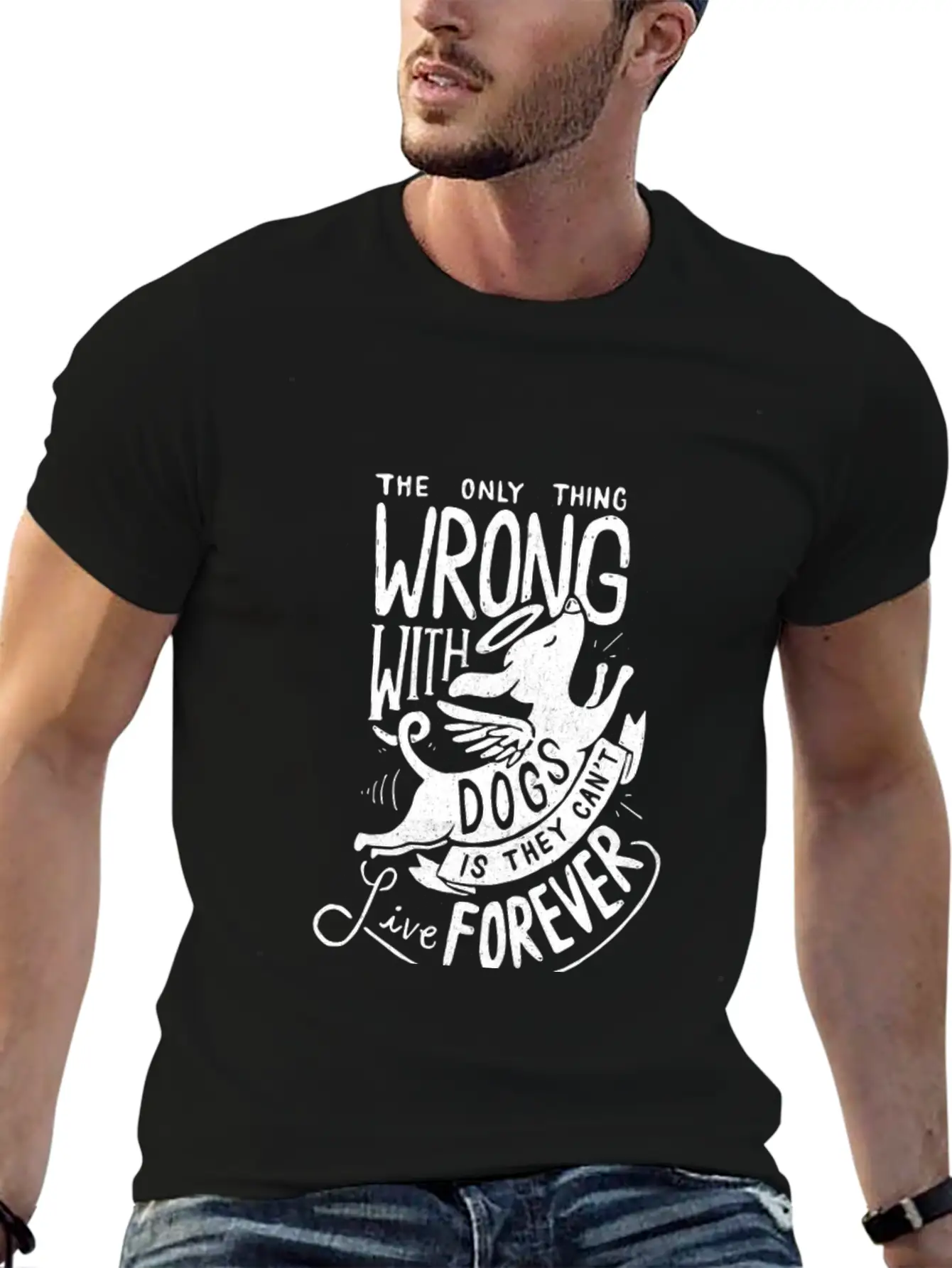 The Only Thing Wrong With Dogs Is They Cant Live Essential Cotton Tee For Daily Outfits – Unisex Style
