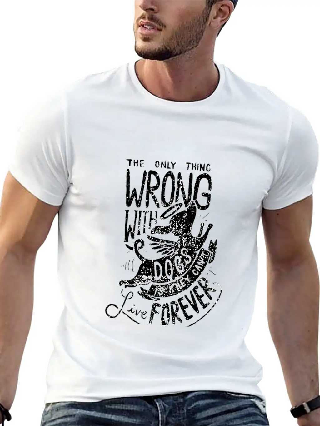 The Only Thing Wrong With Dogs Is They Cant Live Essential Cotton Tee For Daily Outfits – Unisex Style