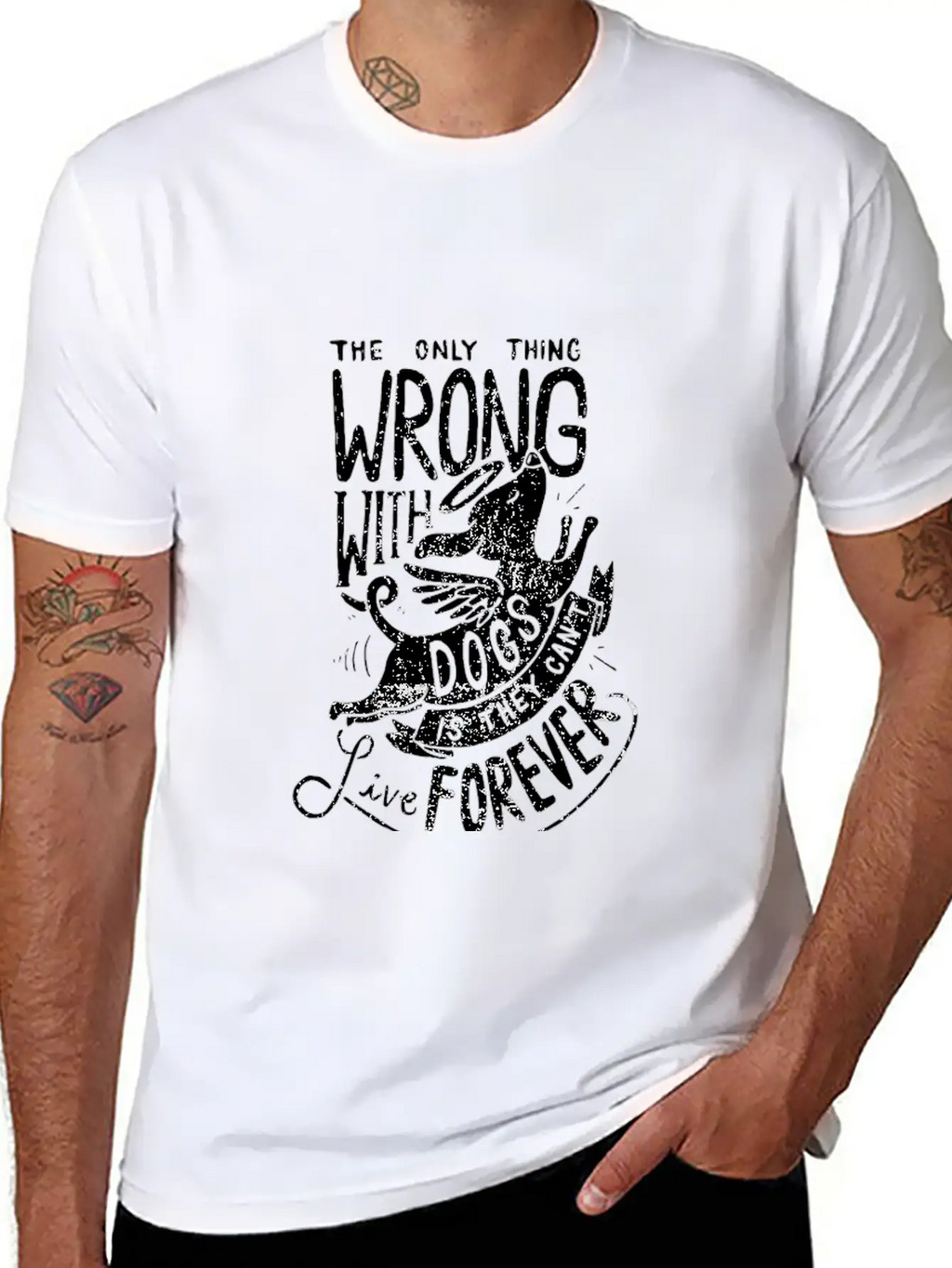 The Only Thing Wrong With Dogs Is They Cant Live Essential Cotton Tee For Daily Outfits – Unisex Style