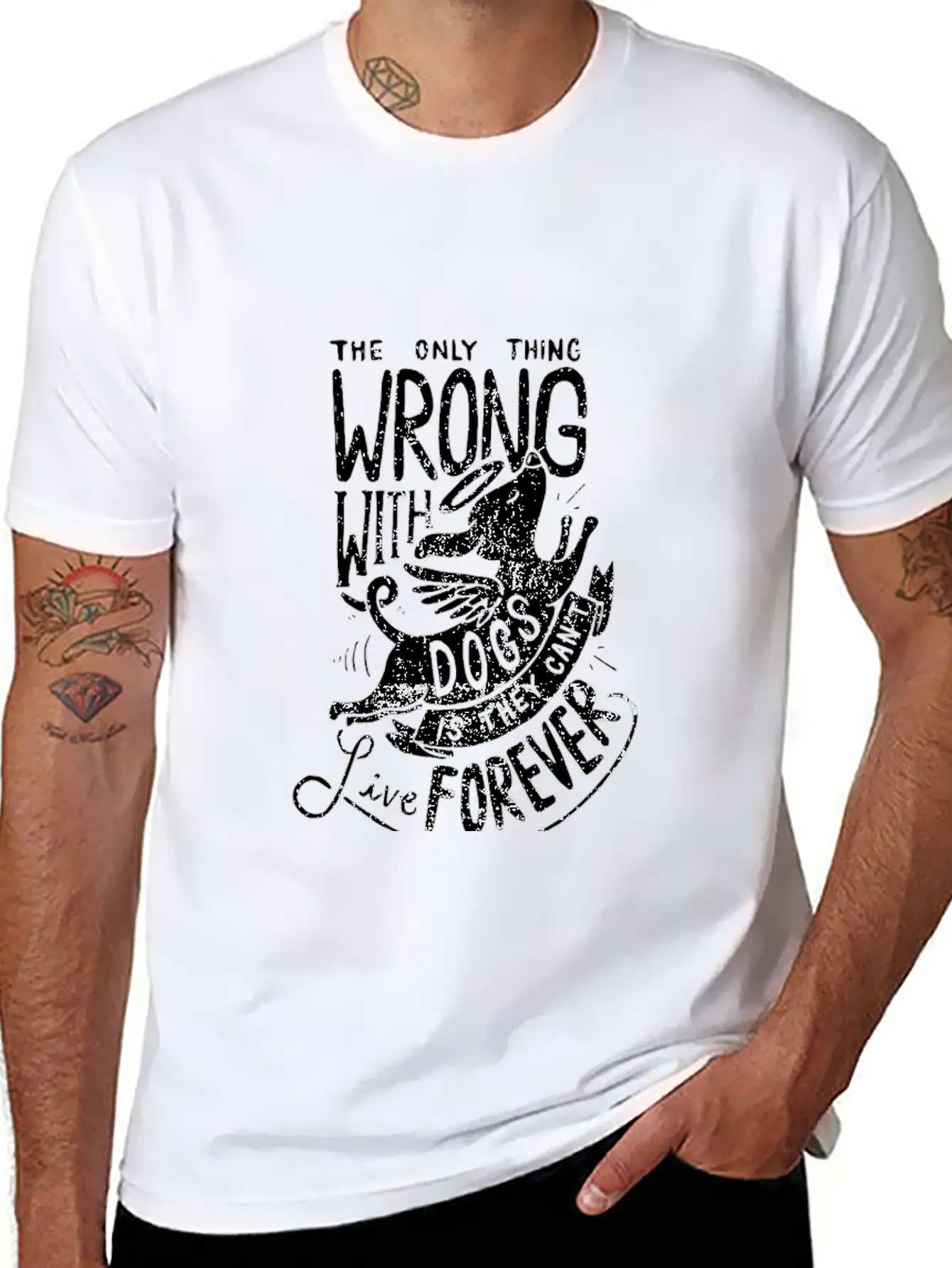 The Only Thing Wrong With Dogs Is They Cant Live Essential Cotton Tee For Daily Outfits – Unisex Style