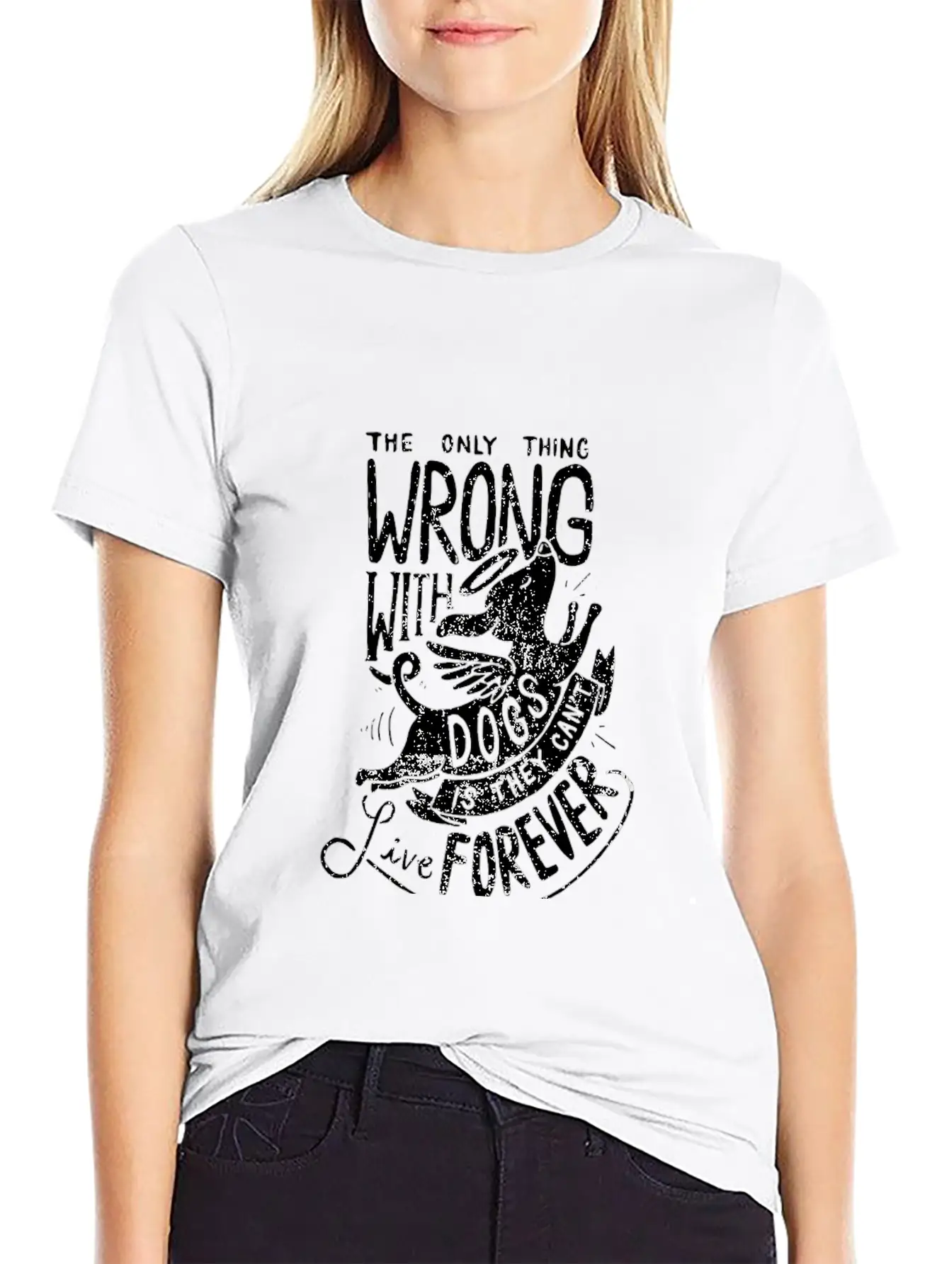 The Only Thing Wrong With Dogs Is They Cant Live Essential Cotton Tee For Daily Outfits – Unisex Style