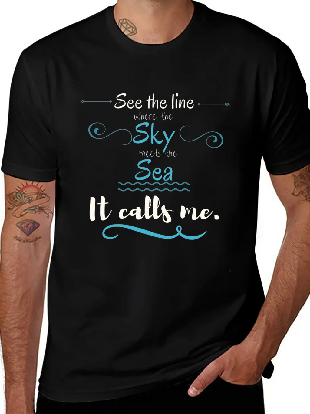 The Sea Is Calling! Breathable Graphic T-Shirt – Perfect For Casual Days