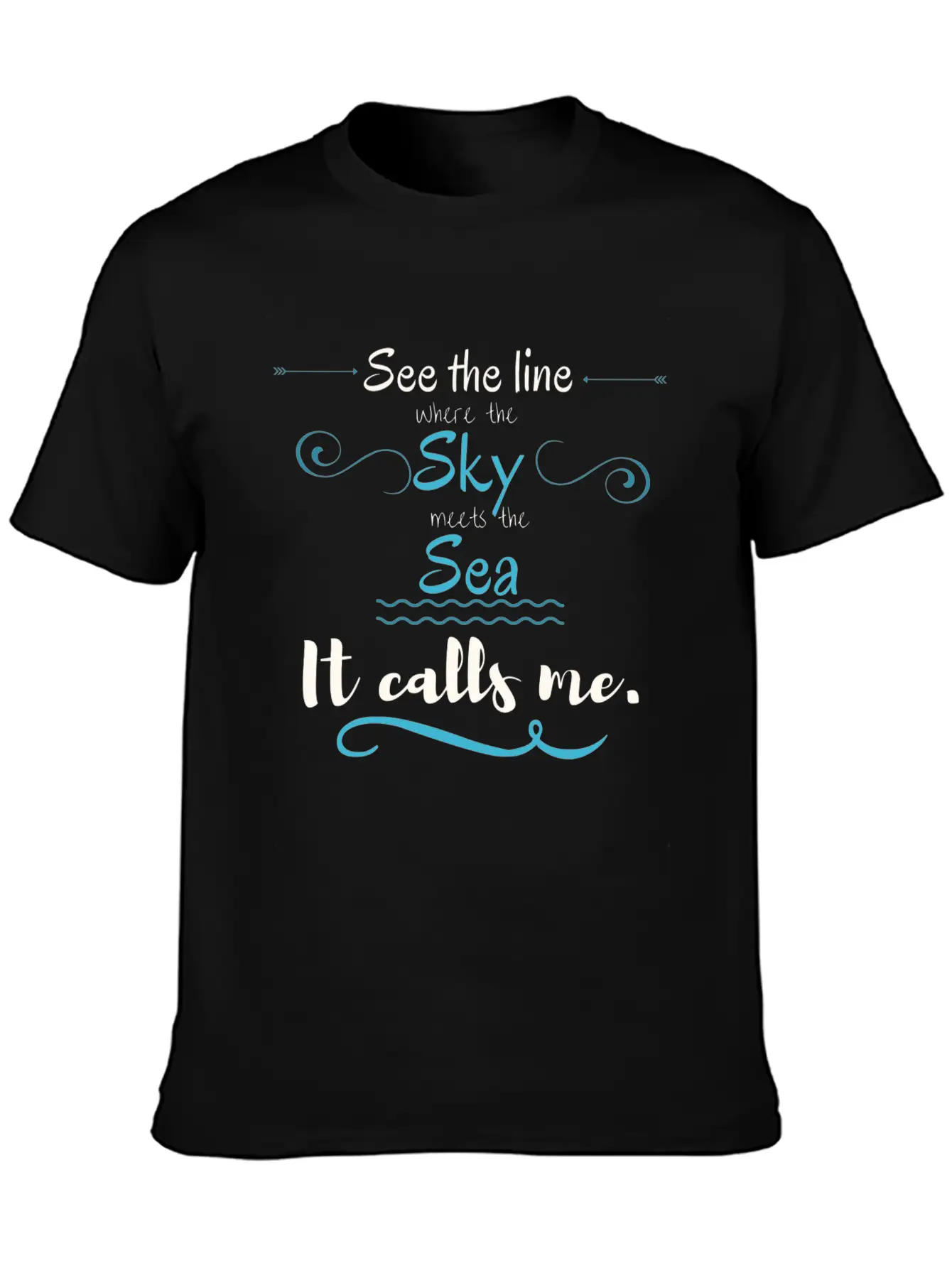 The Sea Is Calling! Breathable Graphic T-Shirt – Perfect For Casual Days