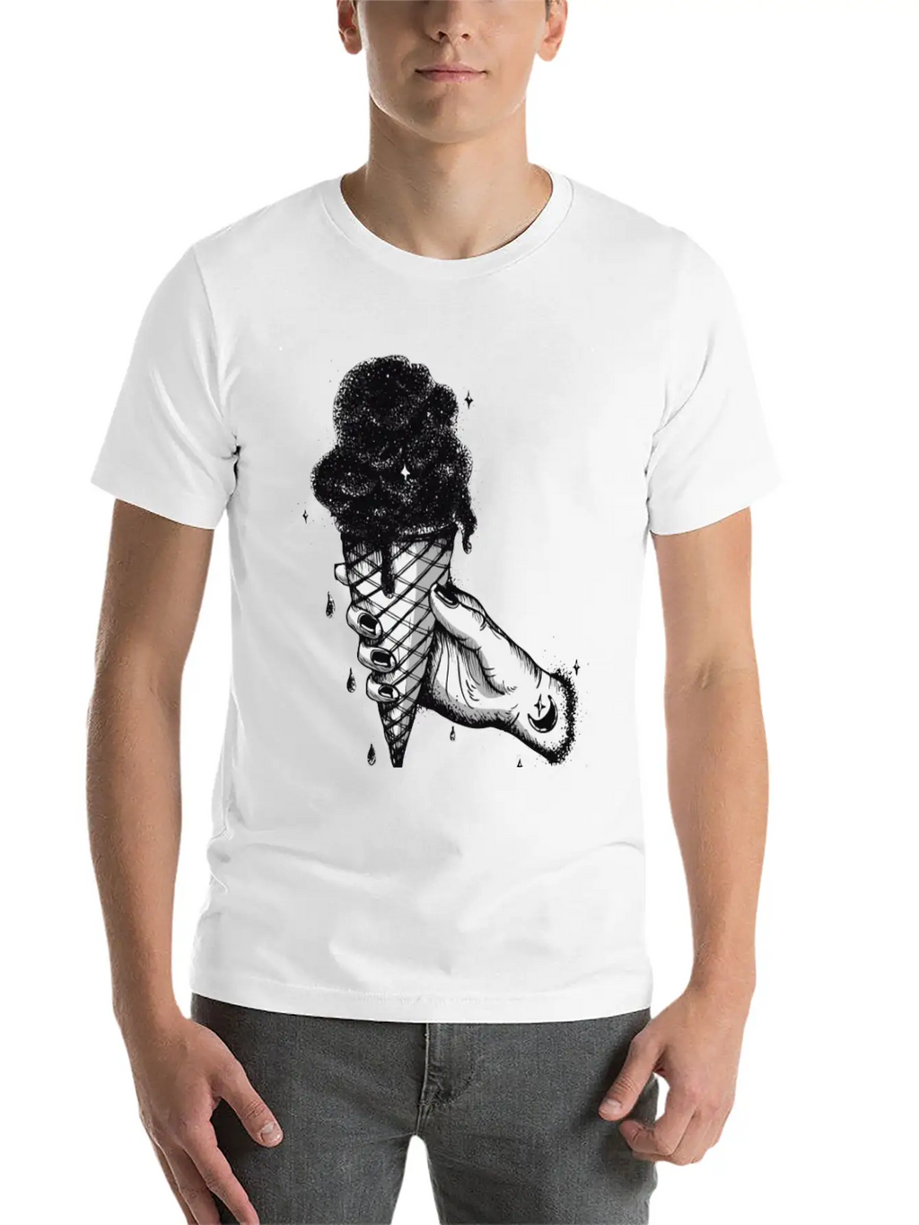 The Universe In An Ice Cream Cone Stylish Everyday T-Shirt – Unisex Basic Cotton Tee