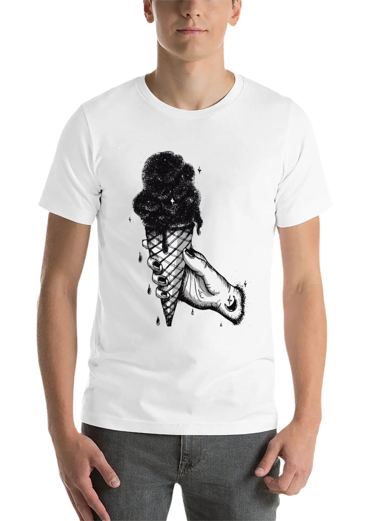 The Universe In An Ice Cream Cone Stylish Everyday T-Shirt – Unisex Basic Cotton Tee