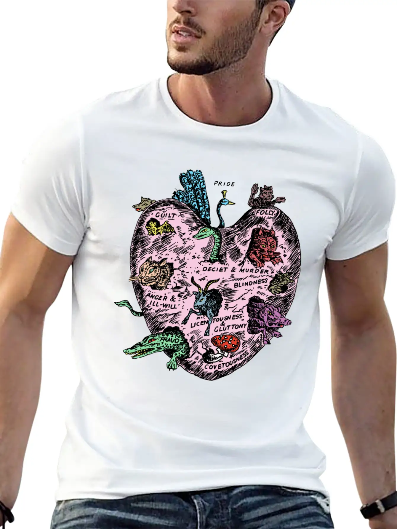 The Unregarded Heart / Amanita Muscaria / Fungi Relaxed Everyday Tee – Lightweight And Durable Cotton