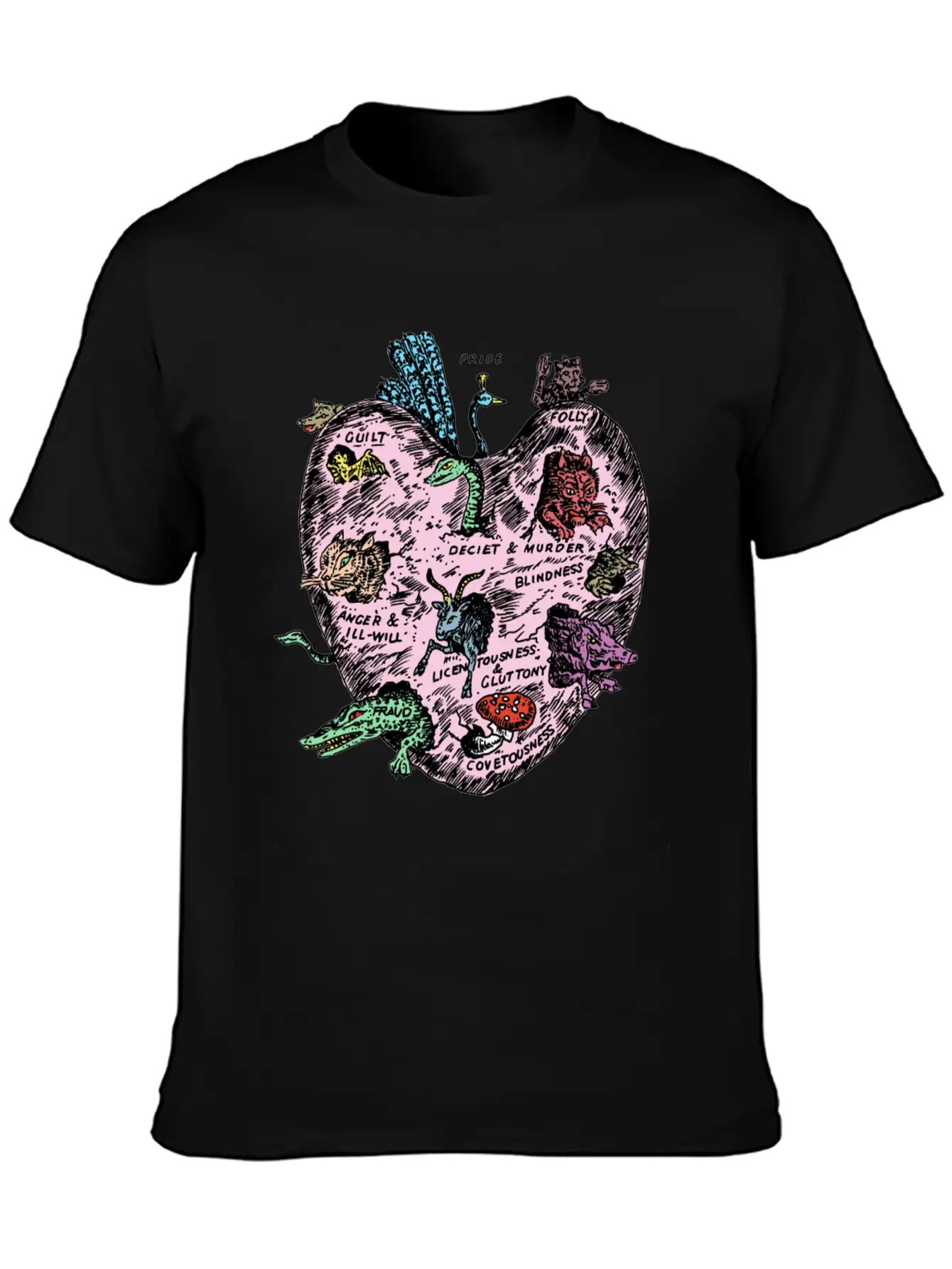 The Unregarded Heart / Amanita Muscaria / Fungi Relaxed Everyday Tee – Lightweight And Durable Cotton
