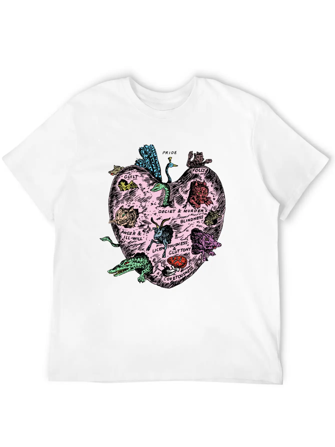 The Unregarded Heart / Amanita Muscaria / Fungi Relaxed Everyday Tee – Lightweight And Durable Cotton