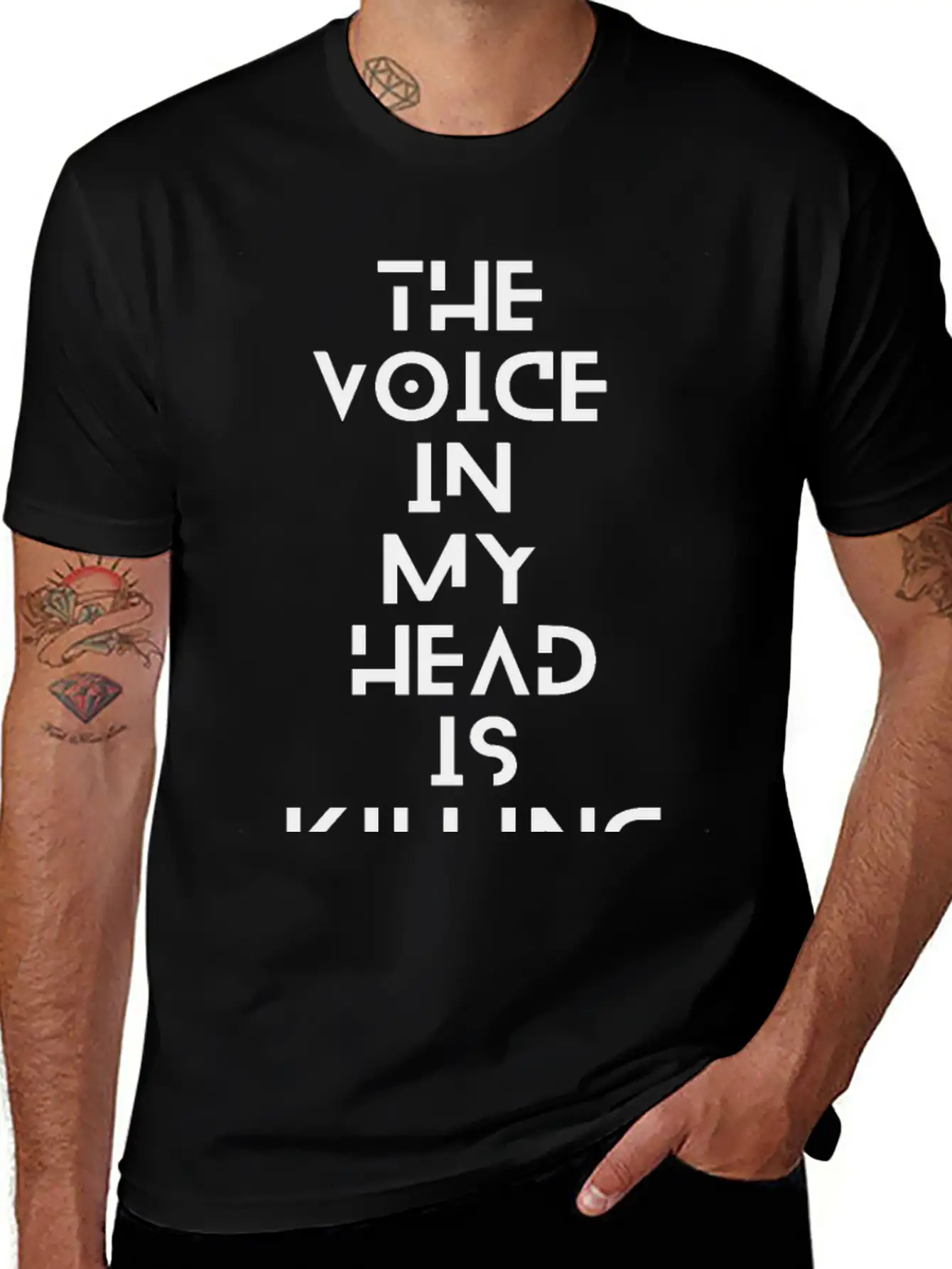The Voice In My Head Breathable Soft Cotton T-Shirt – Timeless Casual Look