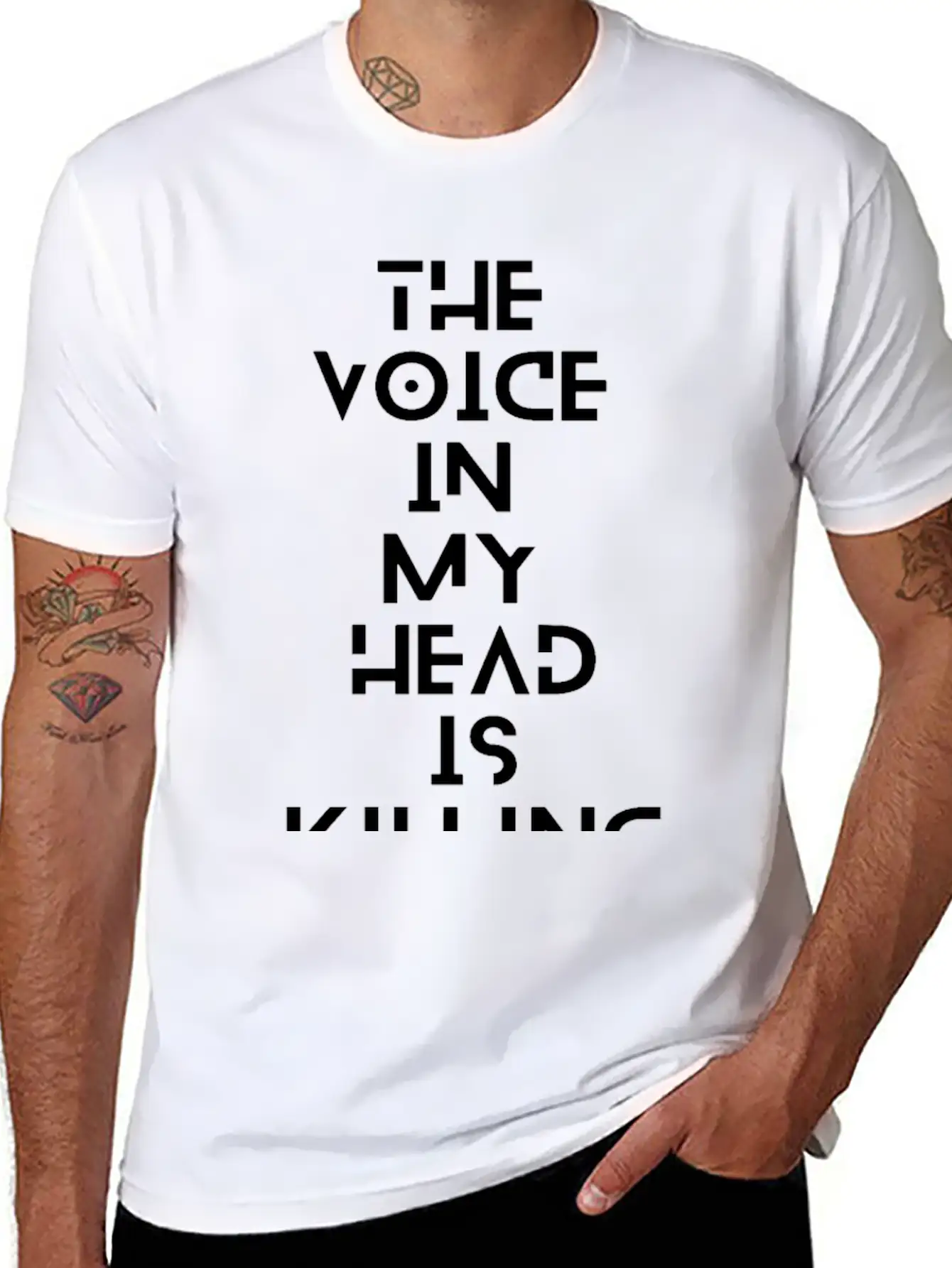 The Voice In My Head Breathable Soft Cotton T-Shirt – Timeless Casual Look