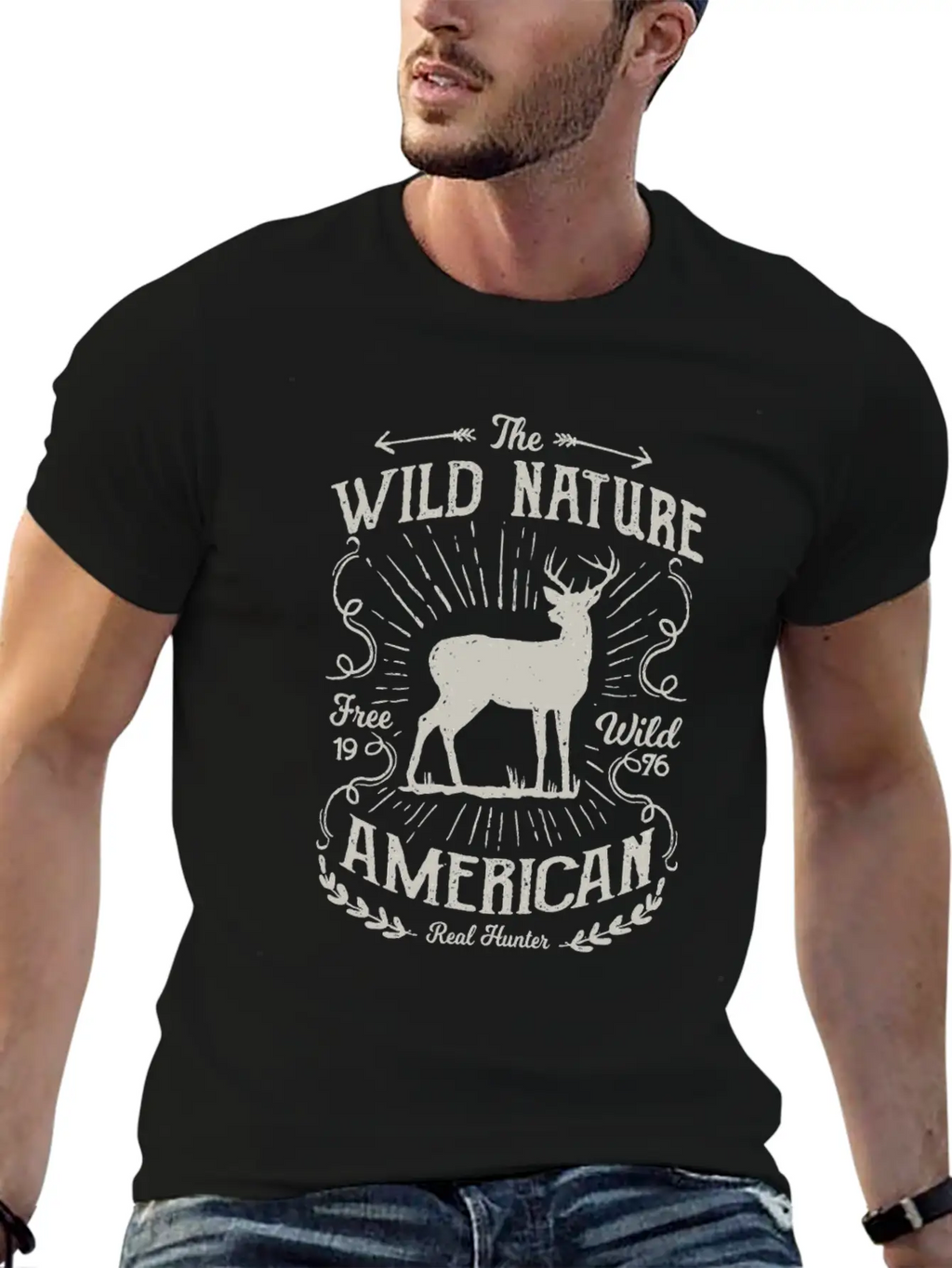 The Wild Nature, Real Hunters - Awesome Deer Hunti Essential Cotton Tee For Daily Outfits – Unisex Style