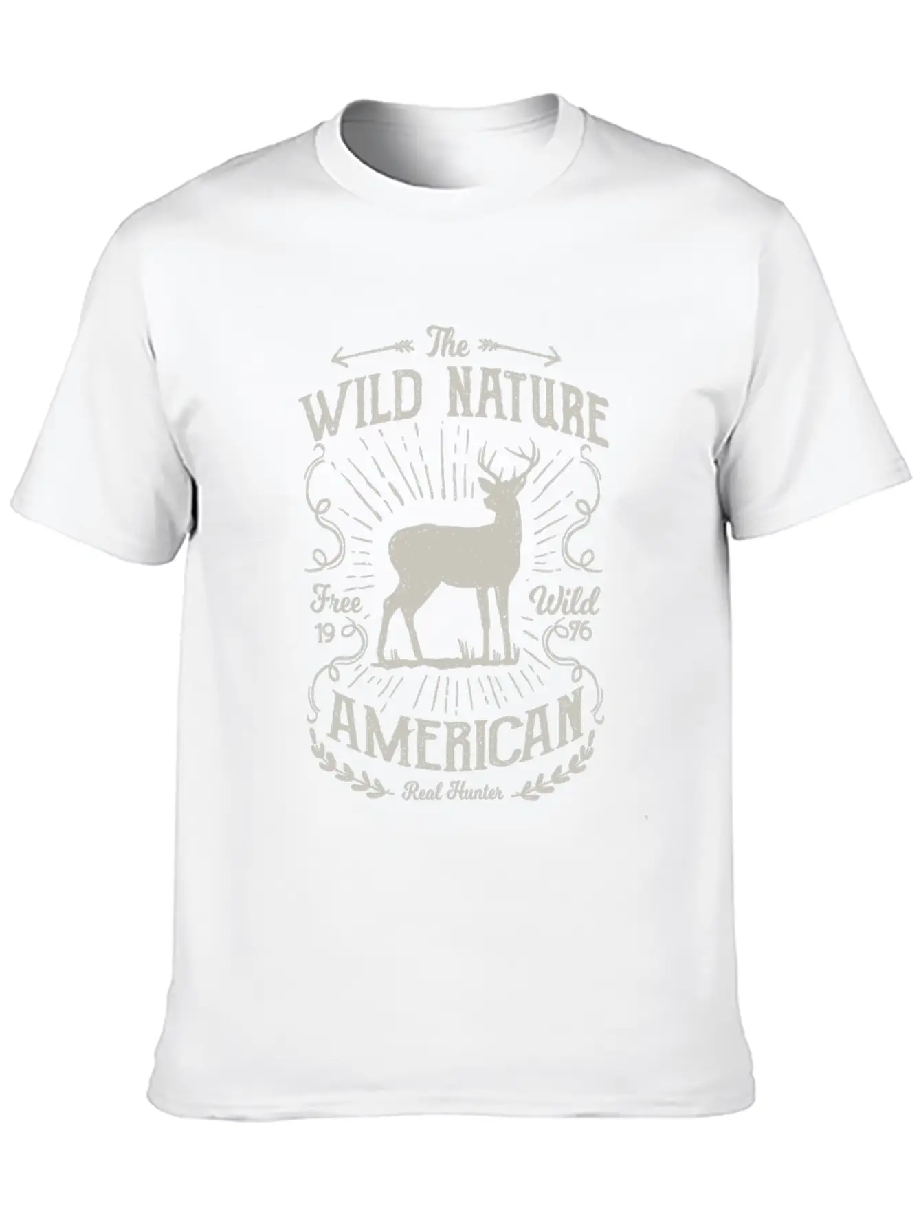 The Wild Nature, Real Hunters - Awesome Deer Hunti Essential Cotton Tee For Daily Outfits – Unisex Style