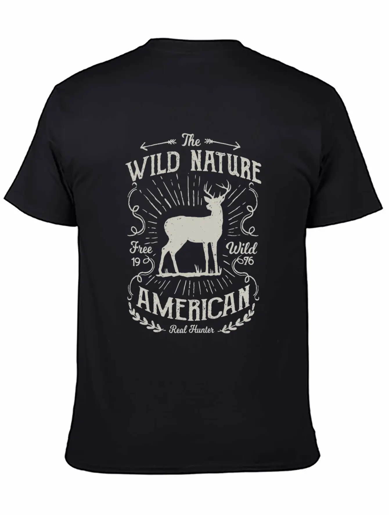 The Wild Nature, Real Hunters - Awesome Deer Hunti Essential Cotton Tee For Daily Outfits – Unisex Style
