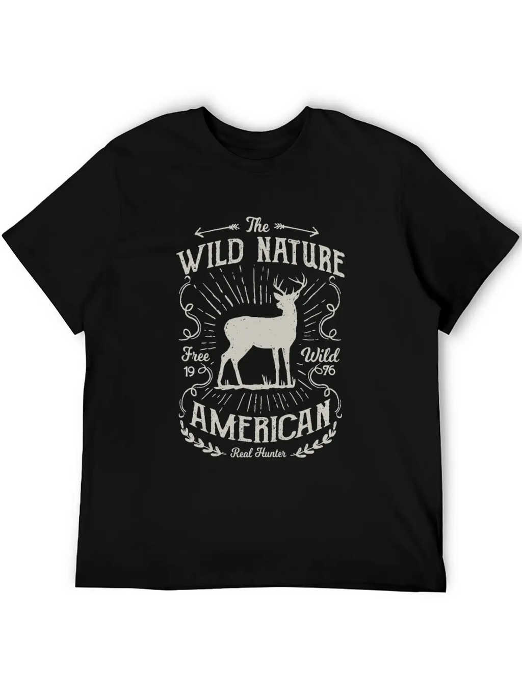 The Wild Nature, Real Hunters - Awesome Deer Hunti Essential Cotton Tee For Daily Outfits – Unisex Style