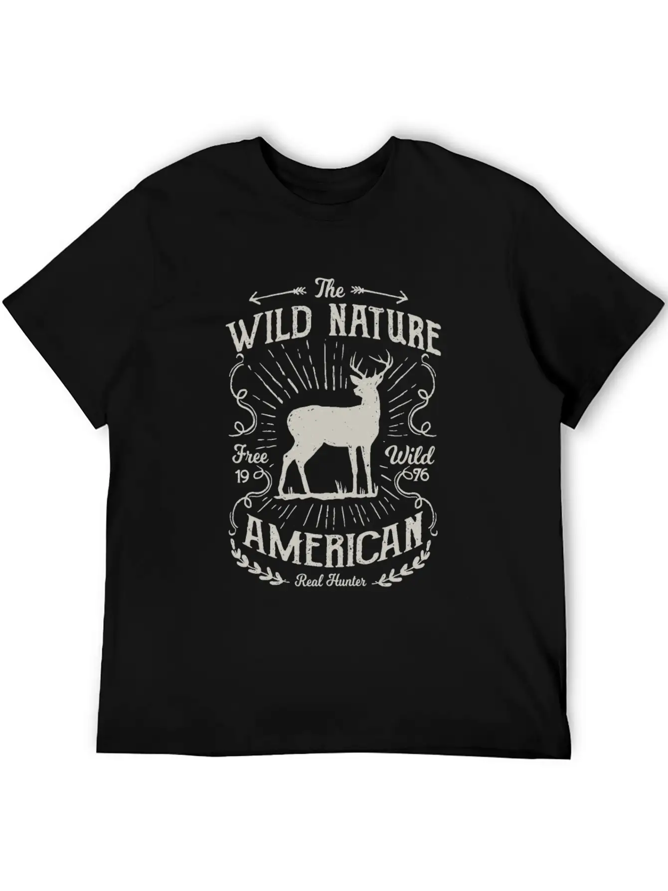 The Wild Nature, Real Hunters - Awesome Deer Hunti Essential Cotton Tee For Daily Outfits – Unisex Style