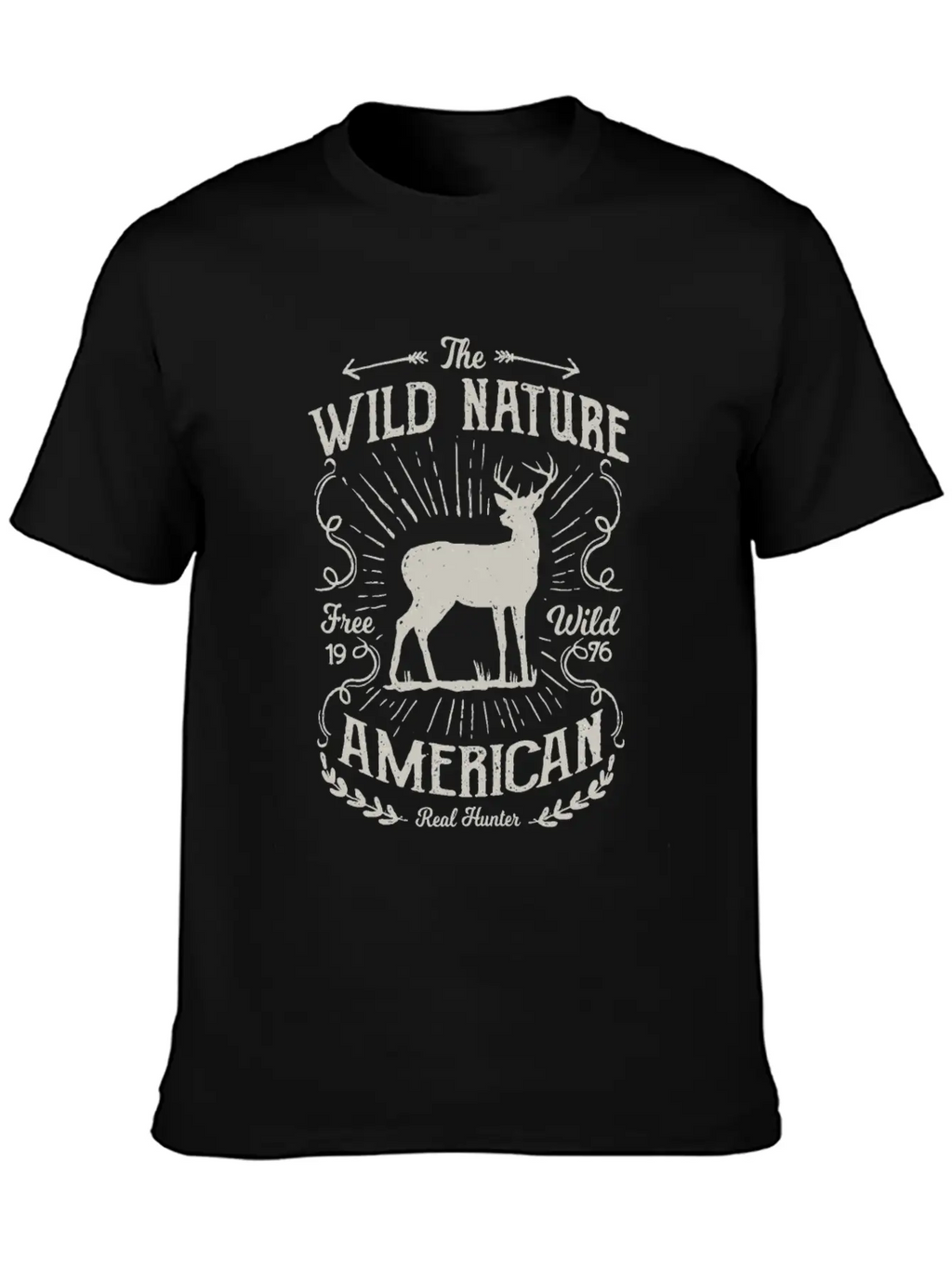The Wild Nature, Real Hunters - Awesome Deer Hunti Essential Cotton Tee For Daily Outfits – Unisex Style