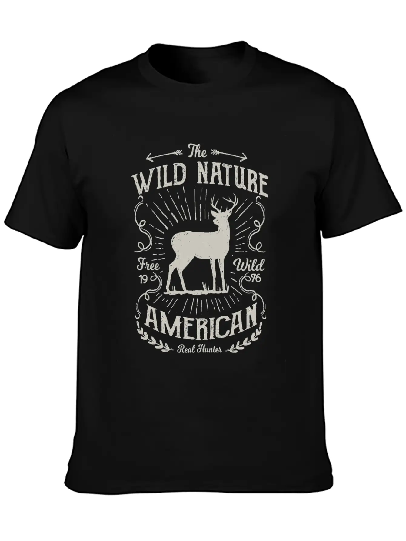 The Wild Nature, Real Hunters - Awesome Deer Hunti Essential Cotton Tee For Daily Outfits – Unisex Style