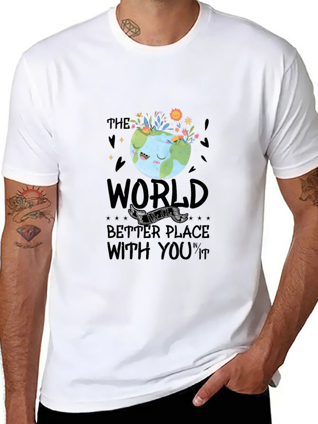 The World Is A Better Place With You Classic Cotton Tee – Unisex Comfort For Any Season