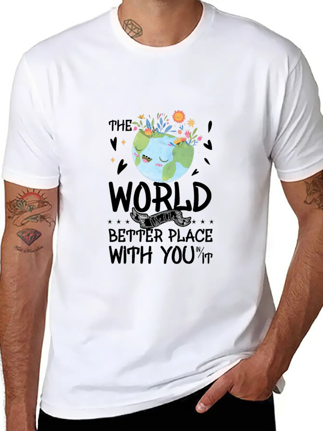 The World Is A Better Place With You Classic Cotton Tee – Unisex Comfort For Any Season