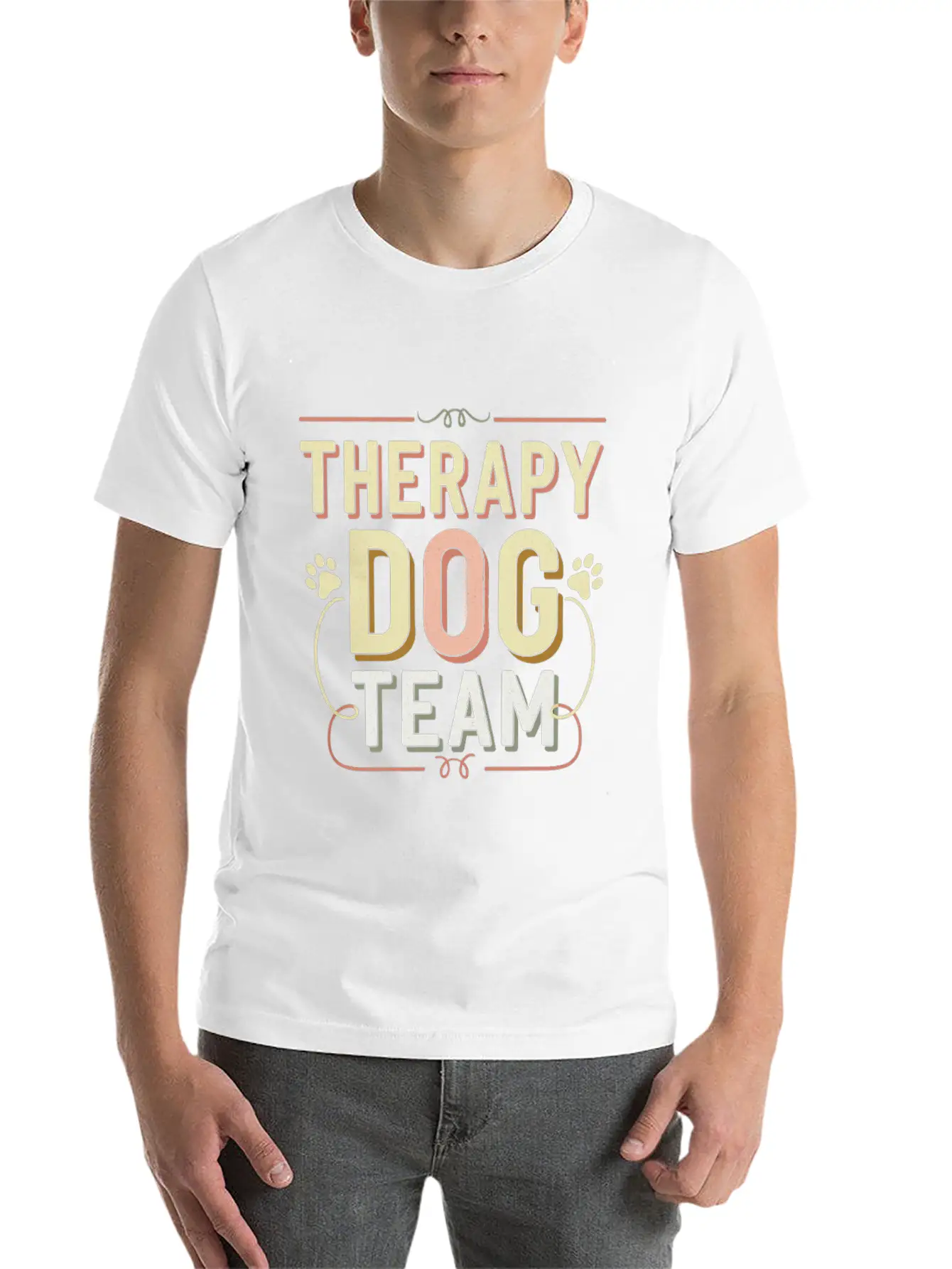 Therapy Dog Team 4 Essential Cotton Tee For Daily Outfits – Unisex Style