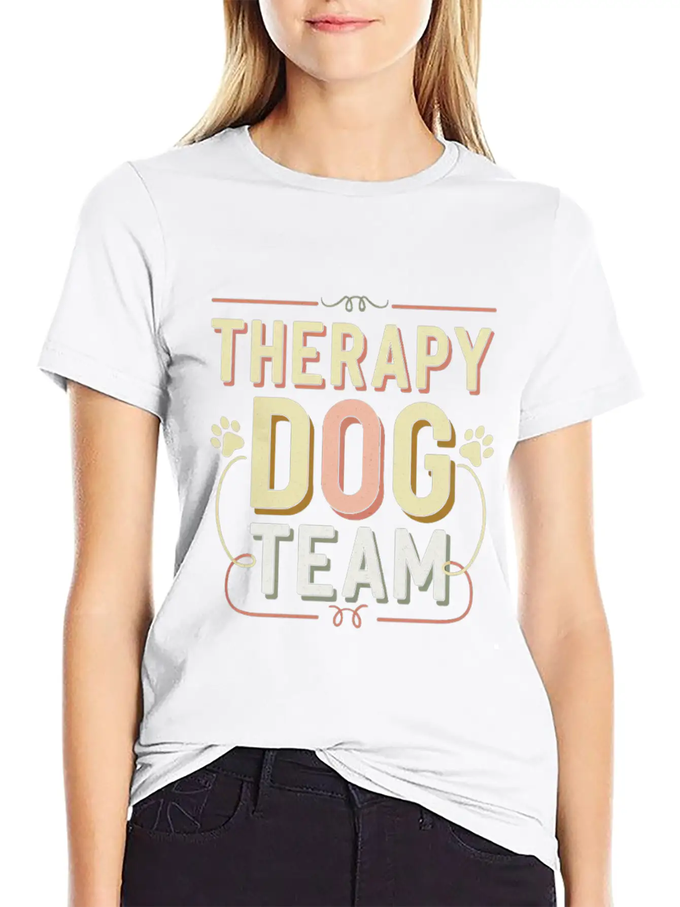 Therapy Dog Team 4 Essential Cotton Tee For Daily Outfits – Unisex Style