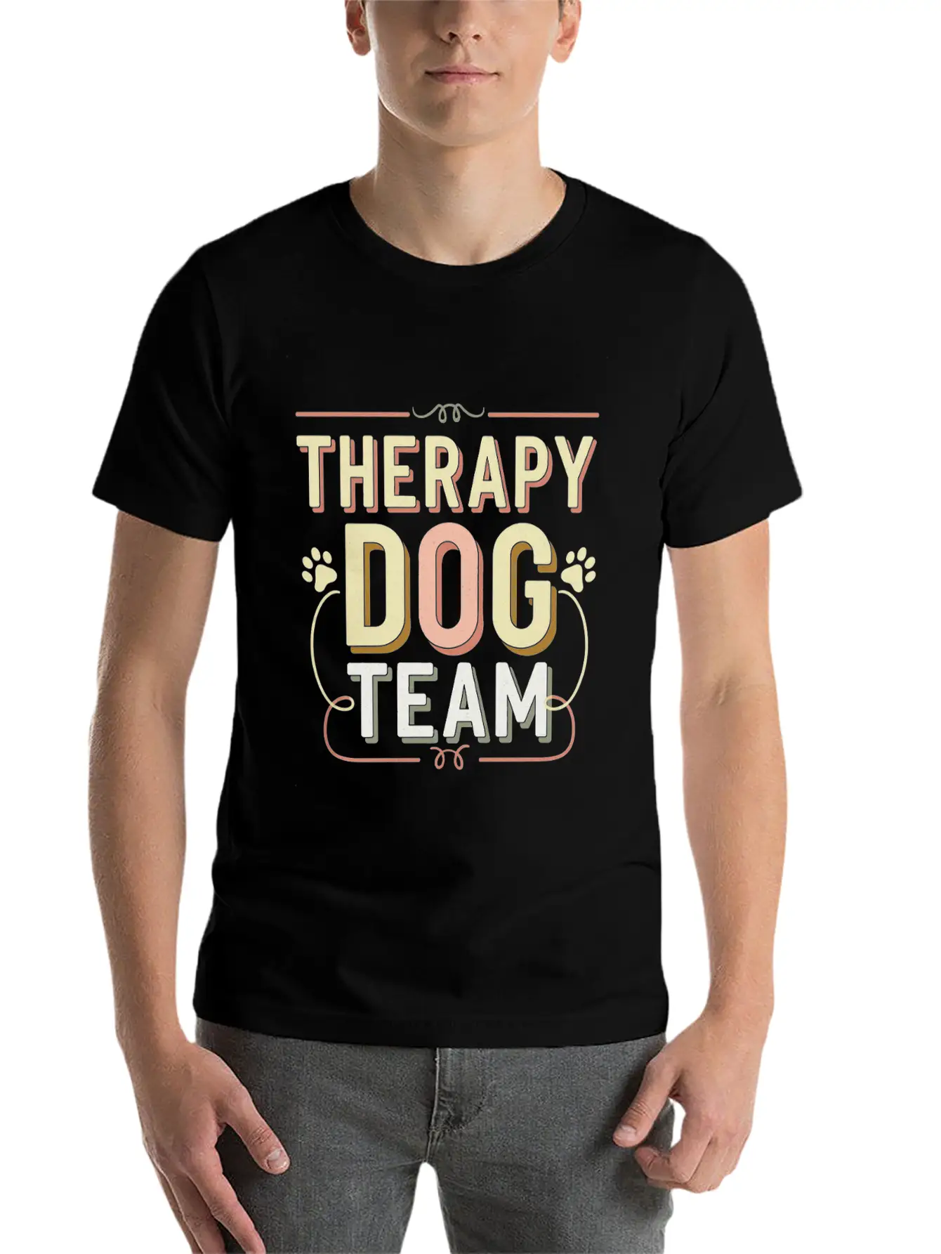 Therapy Dog Team 4 Essential Cotton Tee For Daily Outfits – Unisex Style