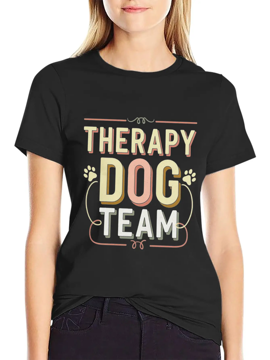 Therapy Dog Team 4 Essential Cotton Tee For Daily Outfits – Unisex Style