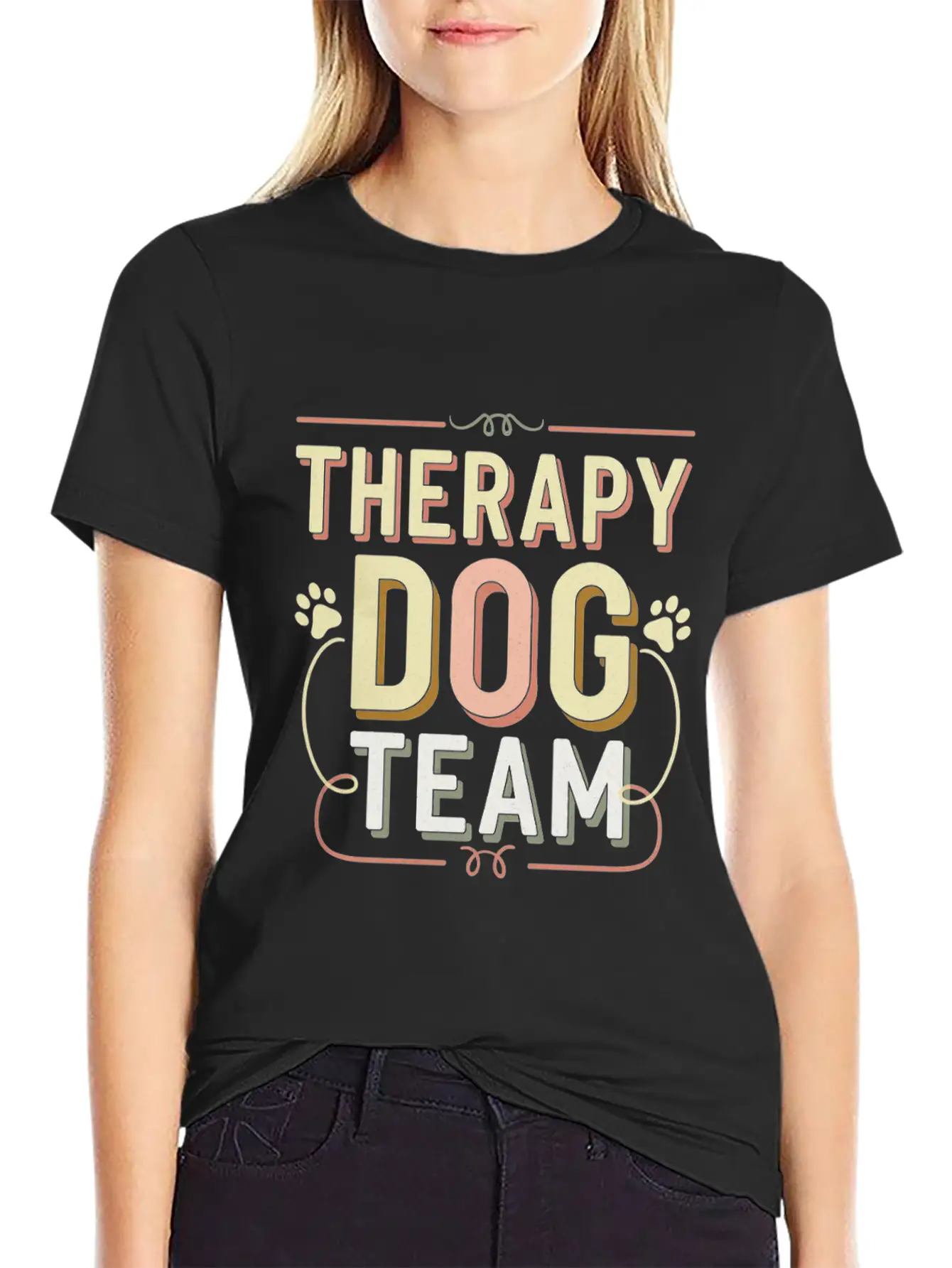 Therapy Dog Team 4 Essential Cotton Tee For Daily Outfits – Unisex Style