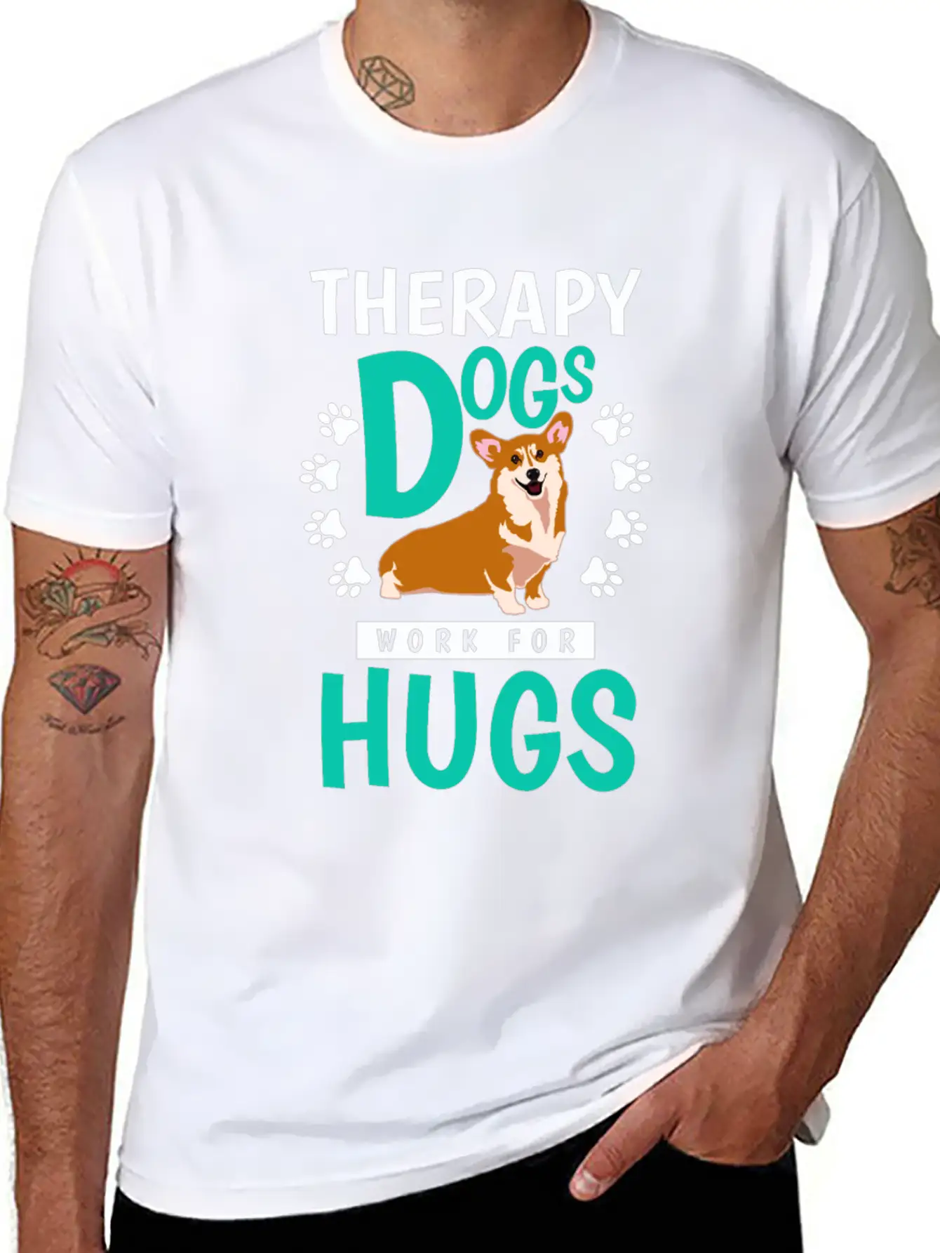 Therapy Dogs Work For Hugs Dog Therapist Timeless Short Sleeve Tee – Comfy And Minimalist Design