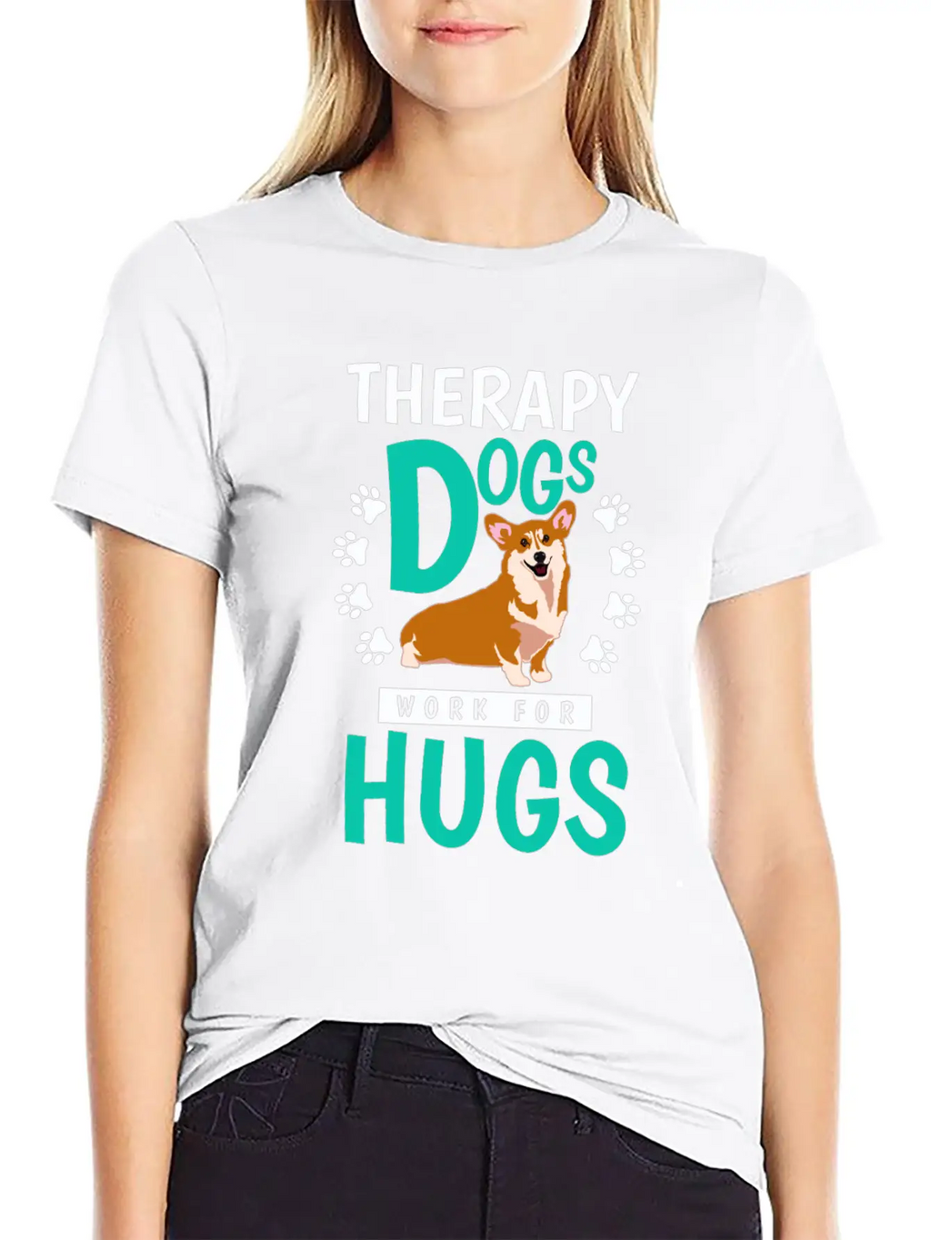 Therapy Dogs Work For Hugs Dog Therapist Timeless Short Sleeve Tee – Comfy And Minimalist Design