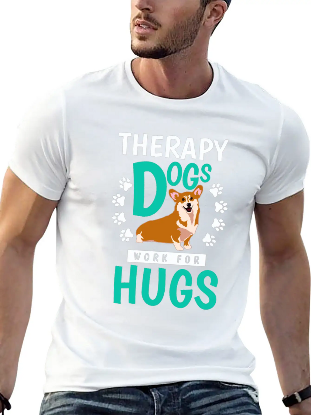 Therapy Dogs Work For Hugs Dog Therapist Timeless Short Sleeve Tee – Comfy And Minimalist Design