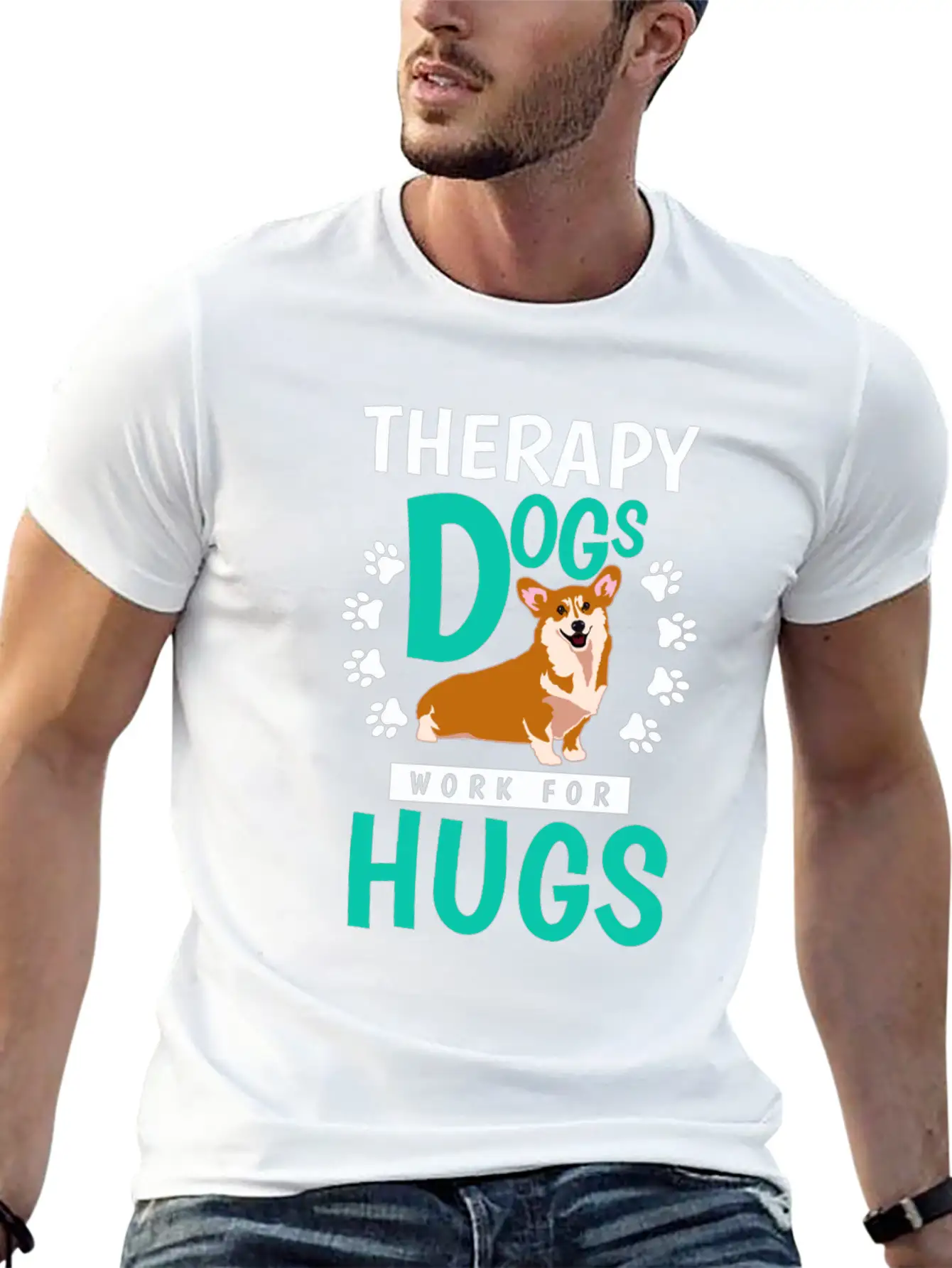 Therapy Dogs Work For Hugs Dog Therapist Timeless Short Sleeve Tee – Comfy And Minimalist Design