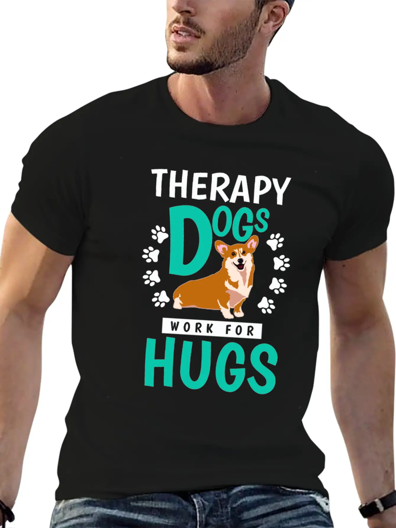 Therapy Dogs Work For Hugs Dog Therapist Timeless Short Sleeve Tee – Comfy And Minimalist Design