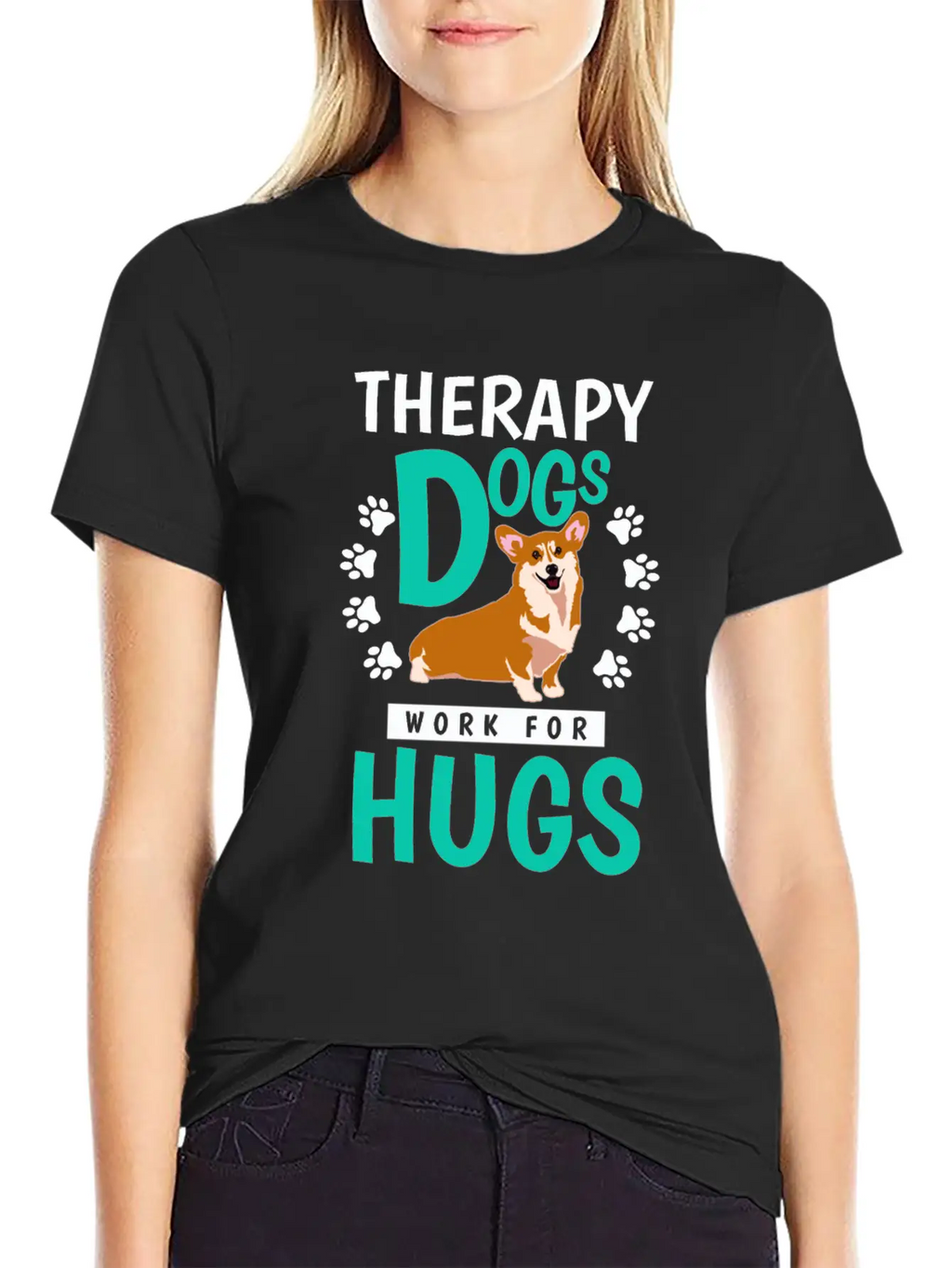 Therapy Dogs Work For Hugs Dog Therapist Timeless Short Sleeve Tee – Comfy And Minimalist Design