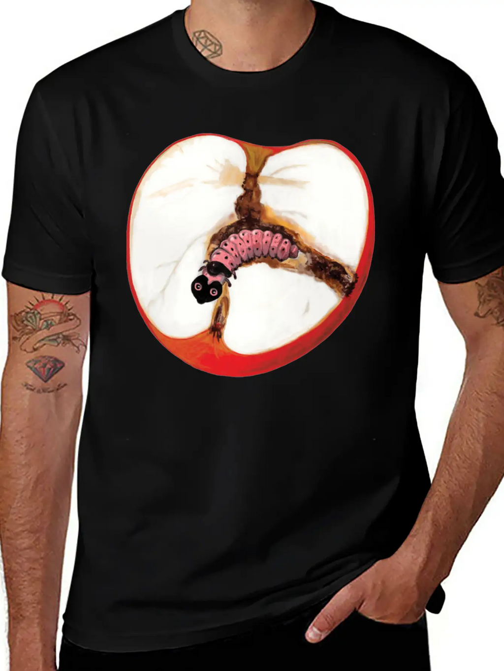 There's A Worm In This Apple Stylish Everyday T-Shirt – Unisex Basic Cotton Tee