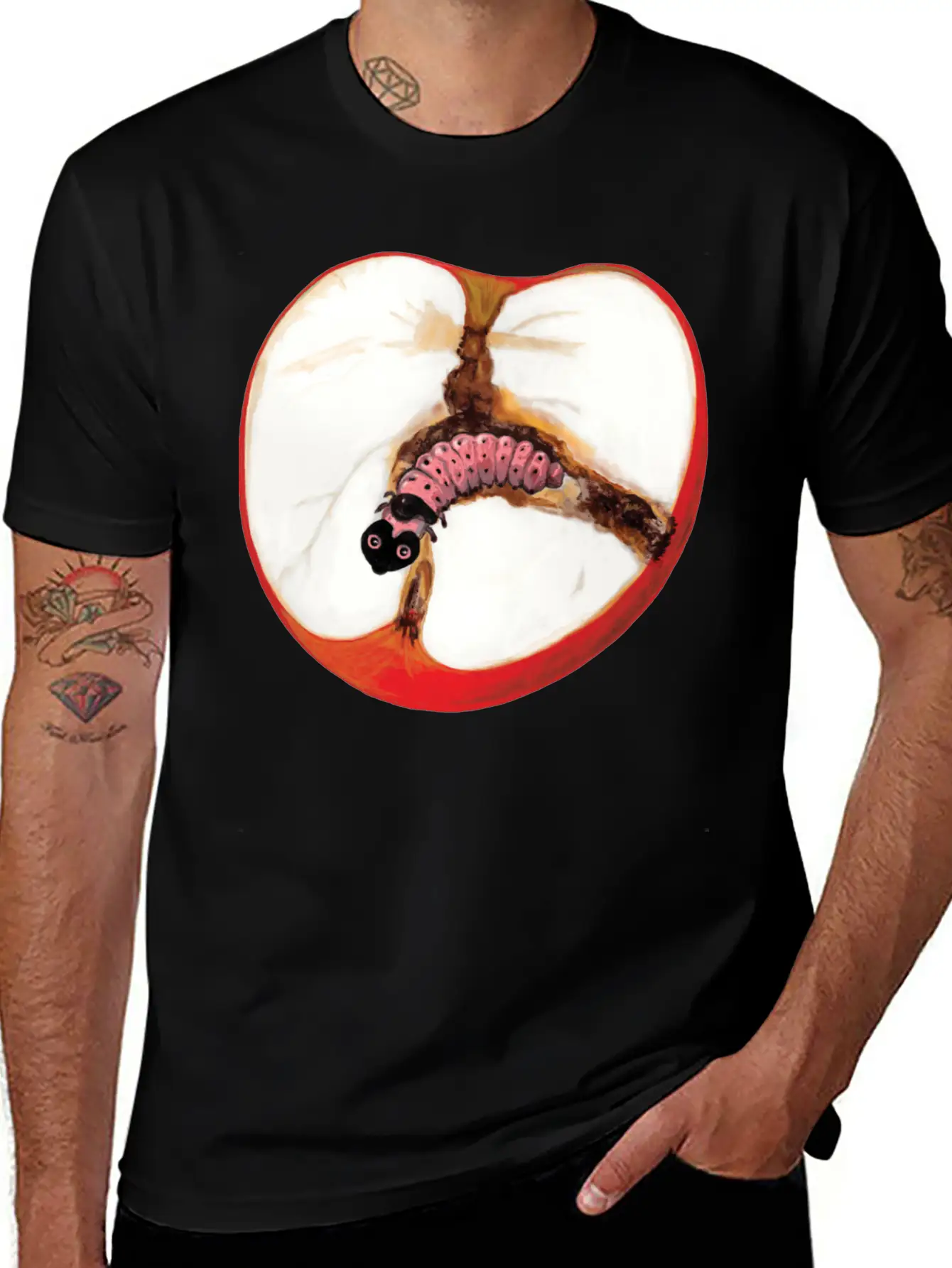 There's A Worm In This Apple Stylish Everyday T-Shirt – Unisex Basic Cotton Tee